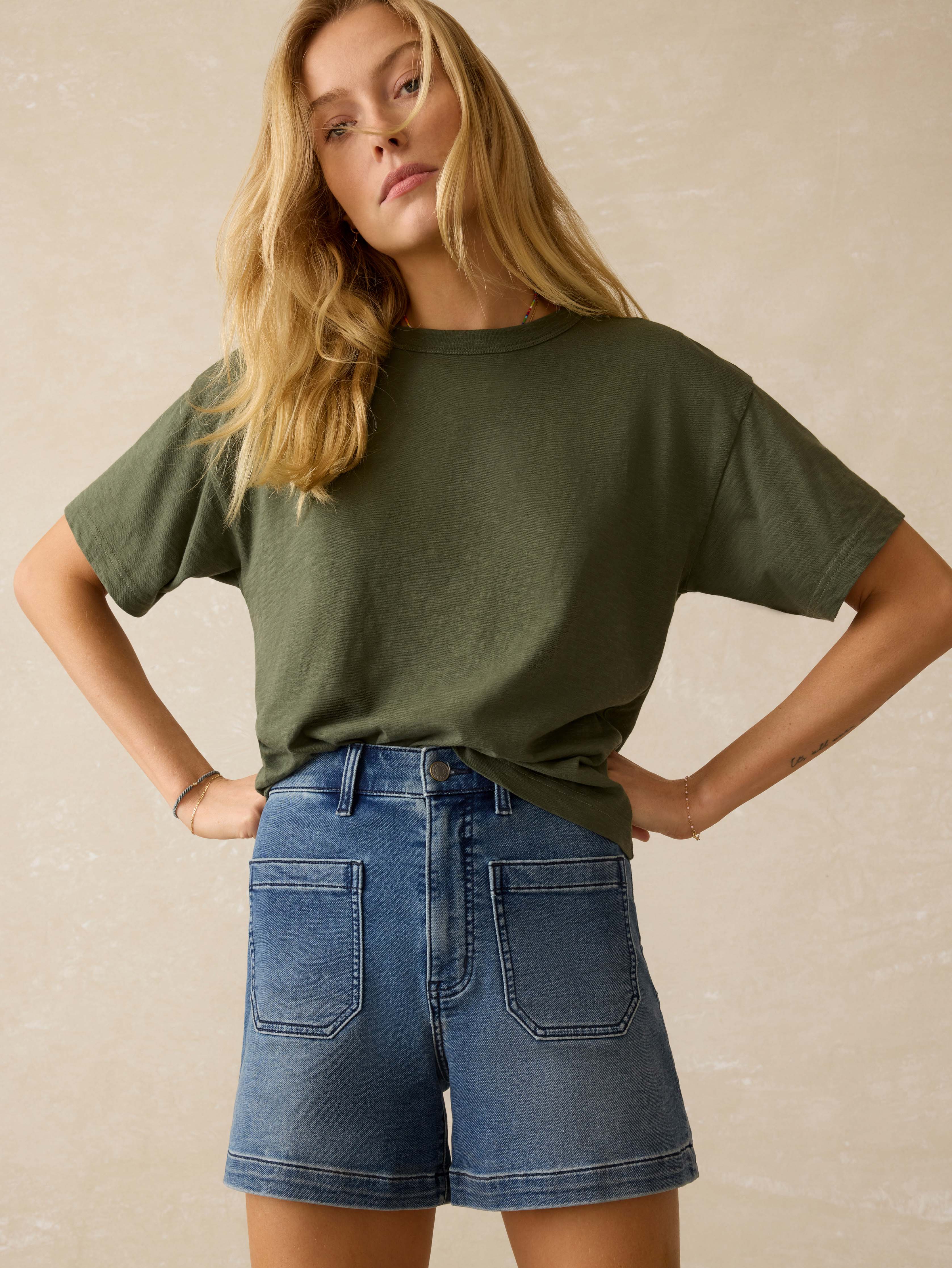 Sunwashed Regenerative Vintage Tee - Thyme