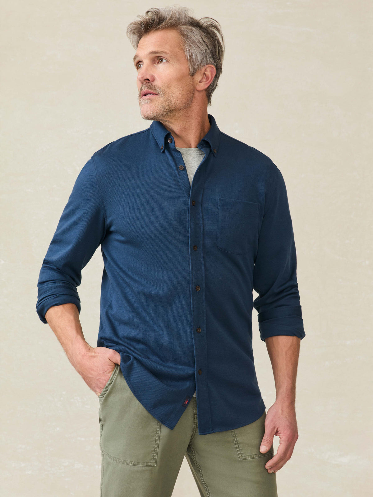 Coastline Knit Shirt - Blue Nights