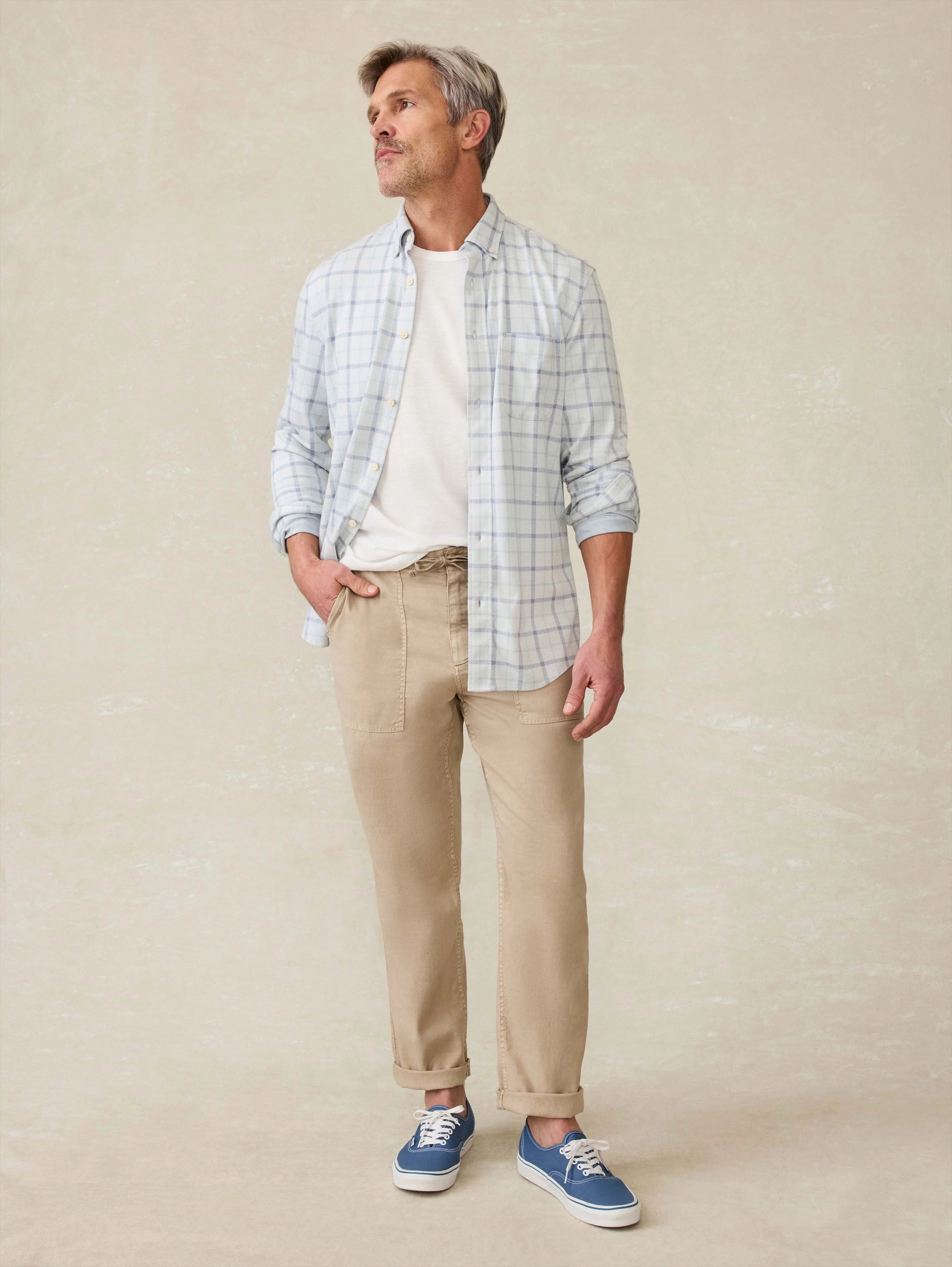 Coastline Knit Shirt - Hidden Lake Plaid