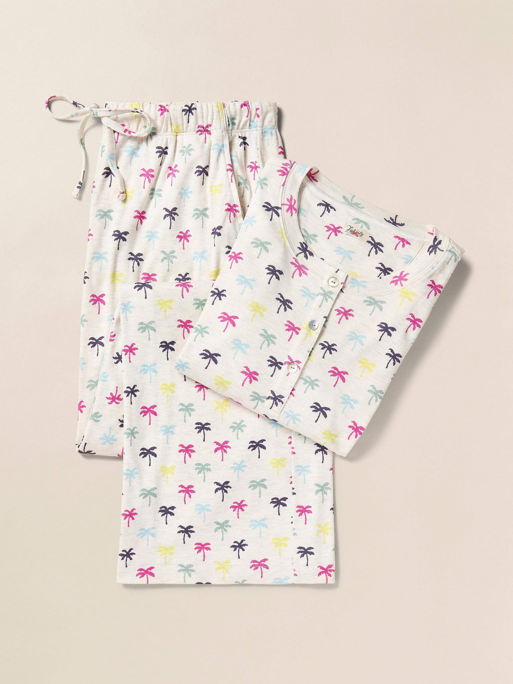 Cloud Henley Pajama Pant Set - Sun Valley Palms