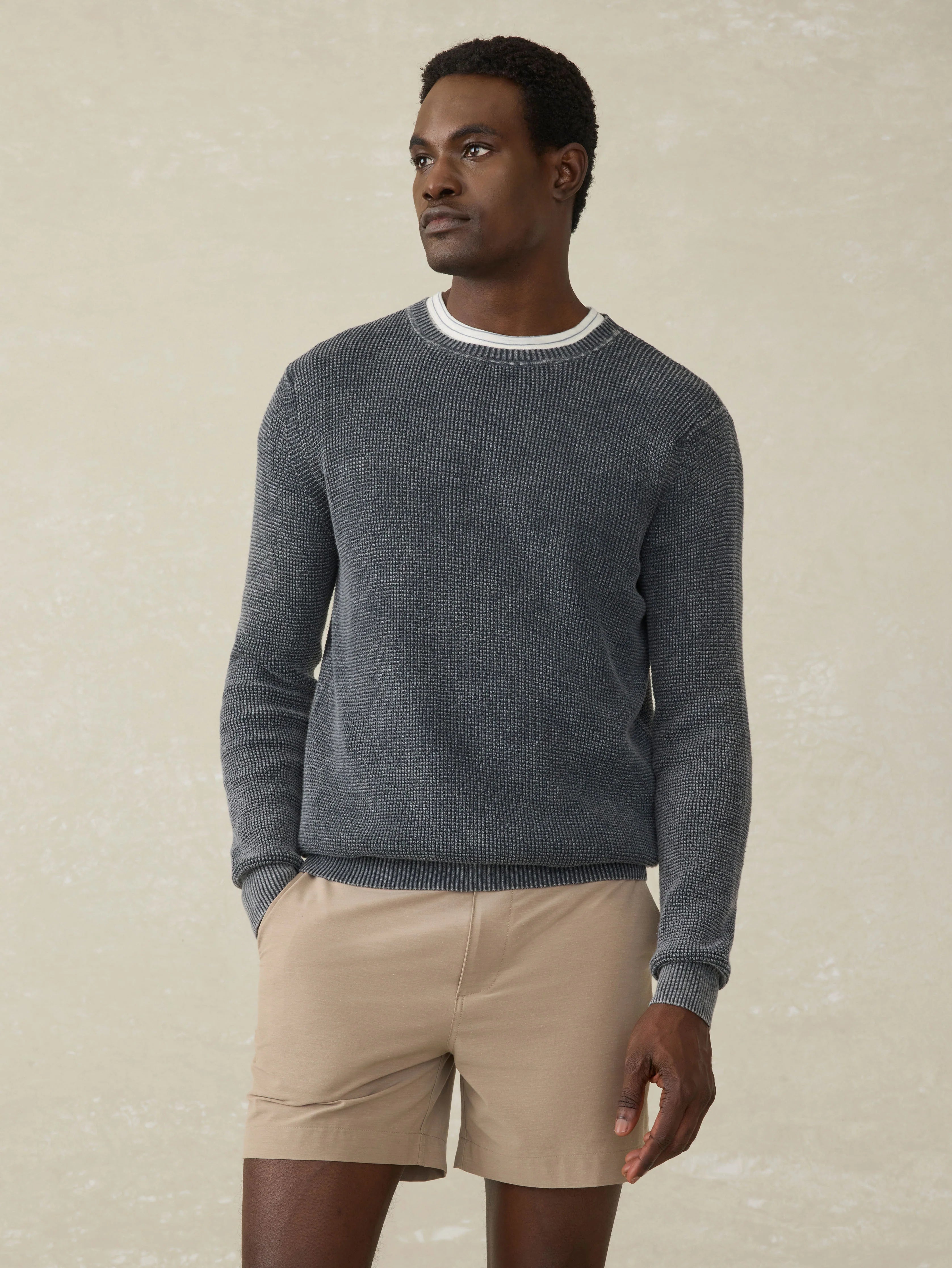 Sunwashed Crewneck Sweater - Faded Black