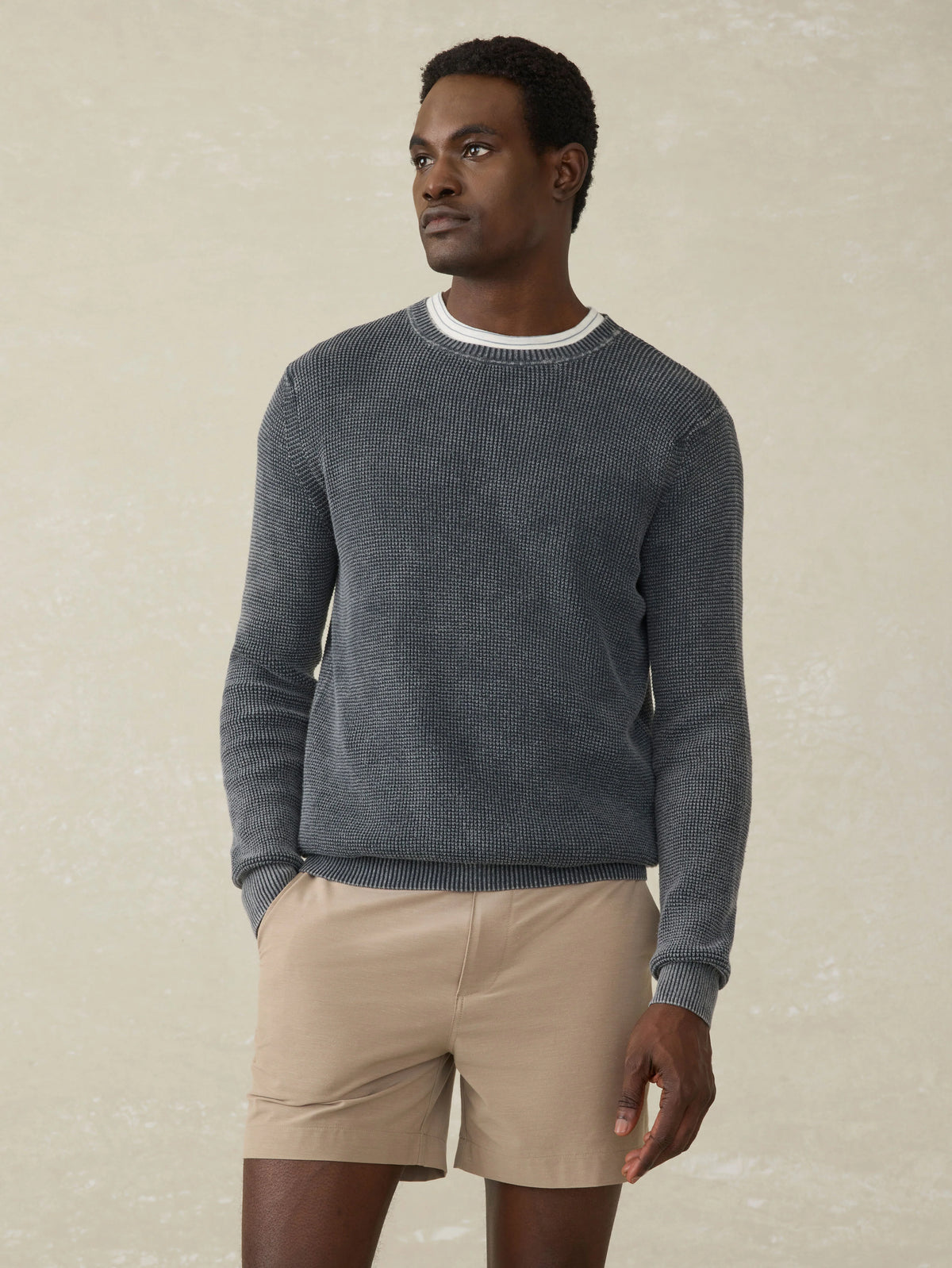 Sunwashed Crewneck Sweater - Faded Black