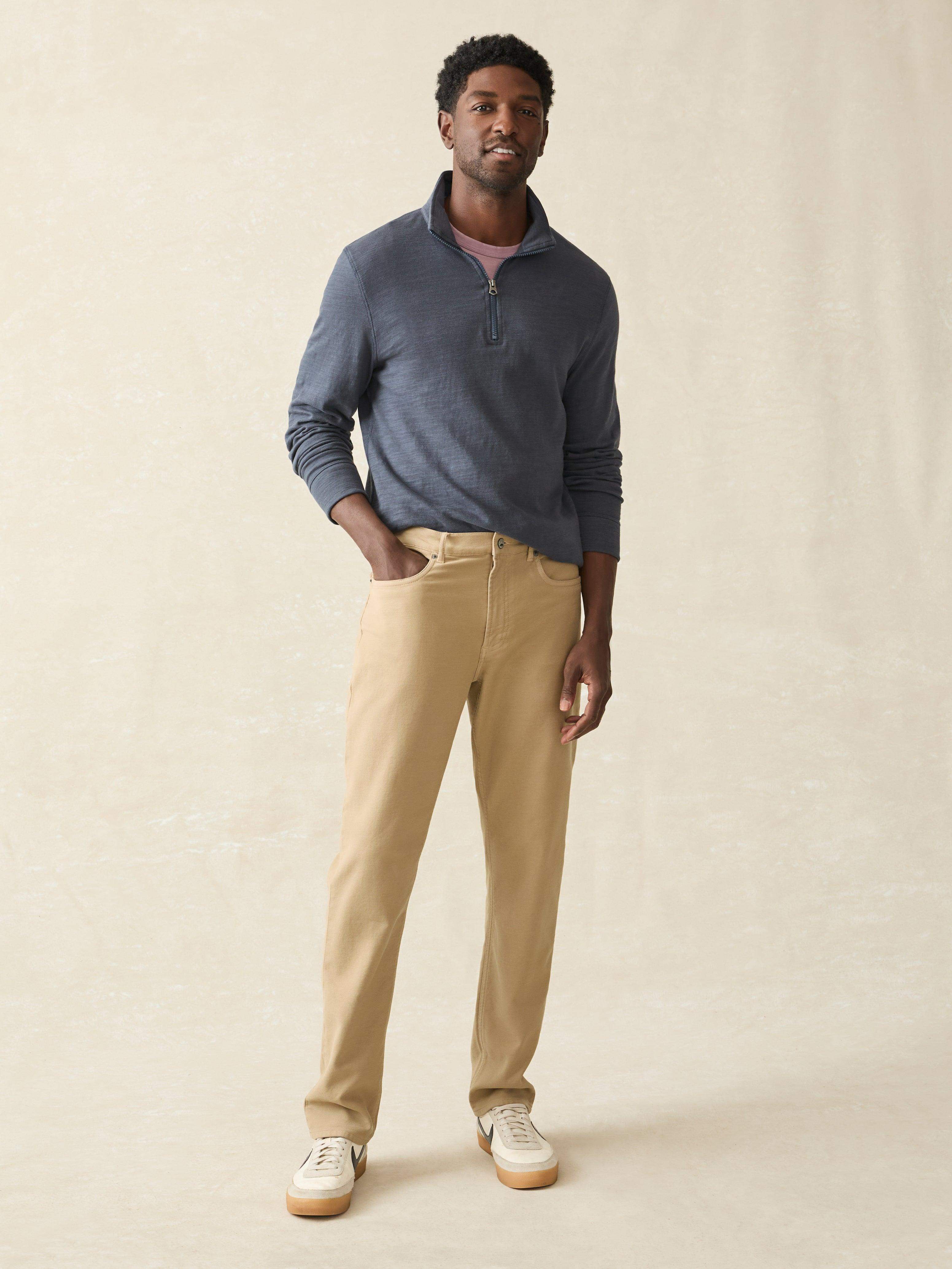 Stretch Terry 5-Pocket Athletic Fit - Desert Khaki