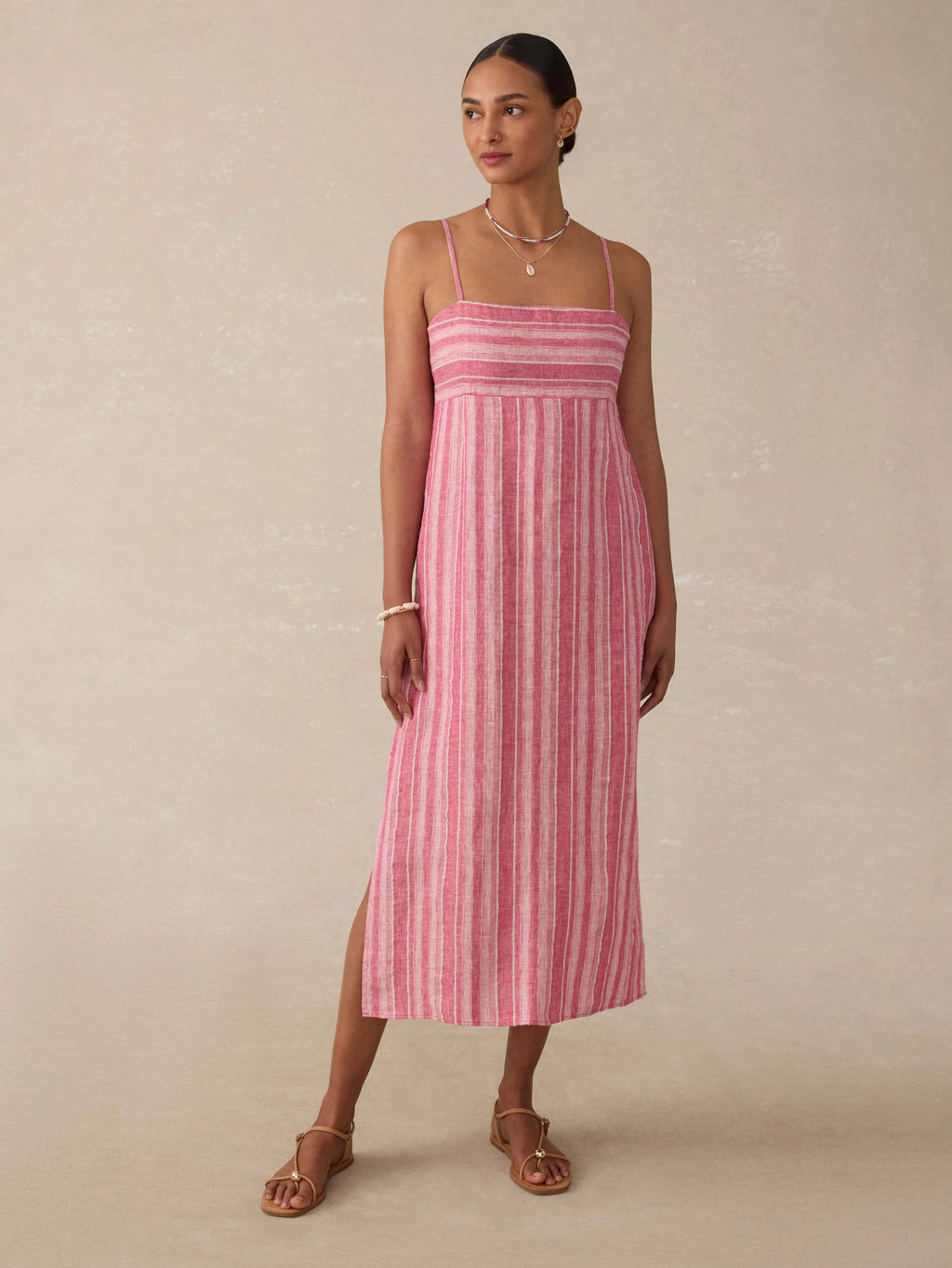 Sienna Linen Sun Dress - Granita Stripe