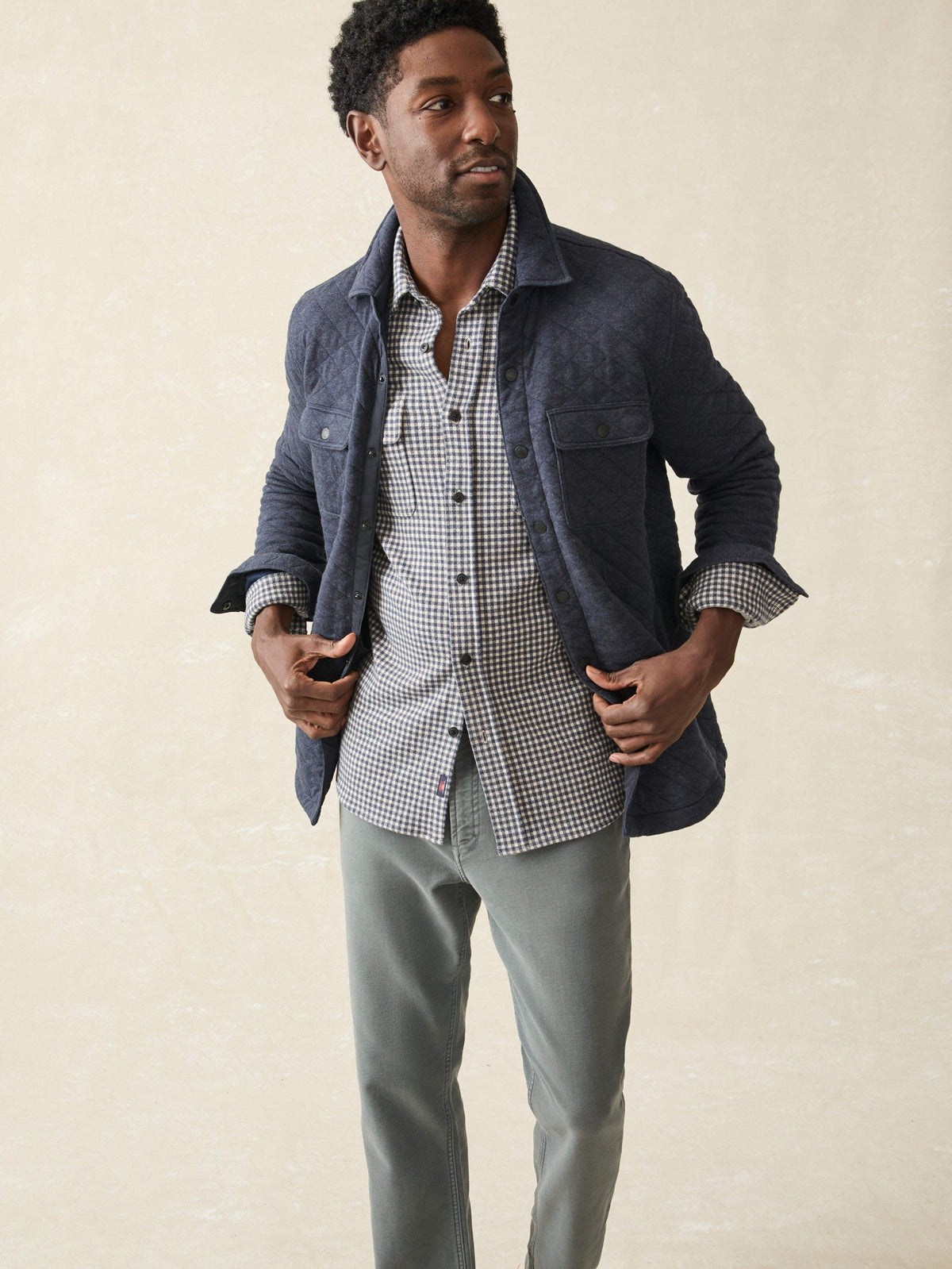 Epic Quilted Fleece CPO (Tall) - Navy Melange