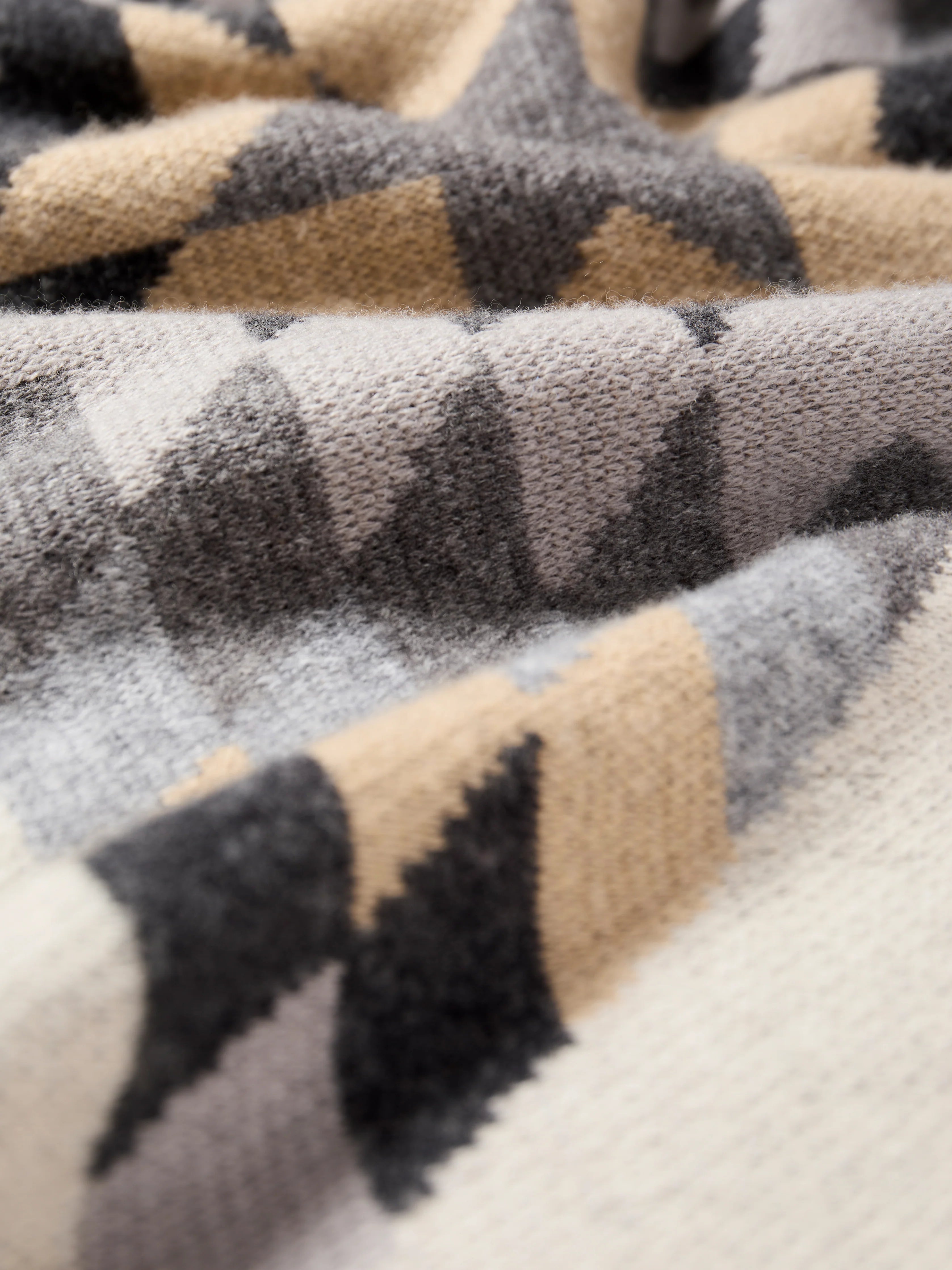 B. Yellowtail Star Patchwork Blanket - Grey Star Patchwork