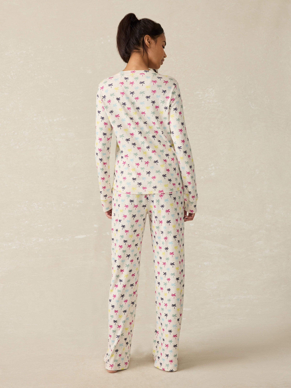 Cloud Henley Pajama Pant Set - Sun Valley Palms