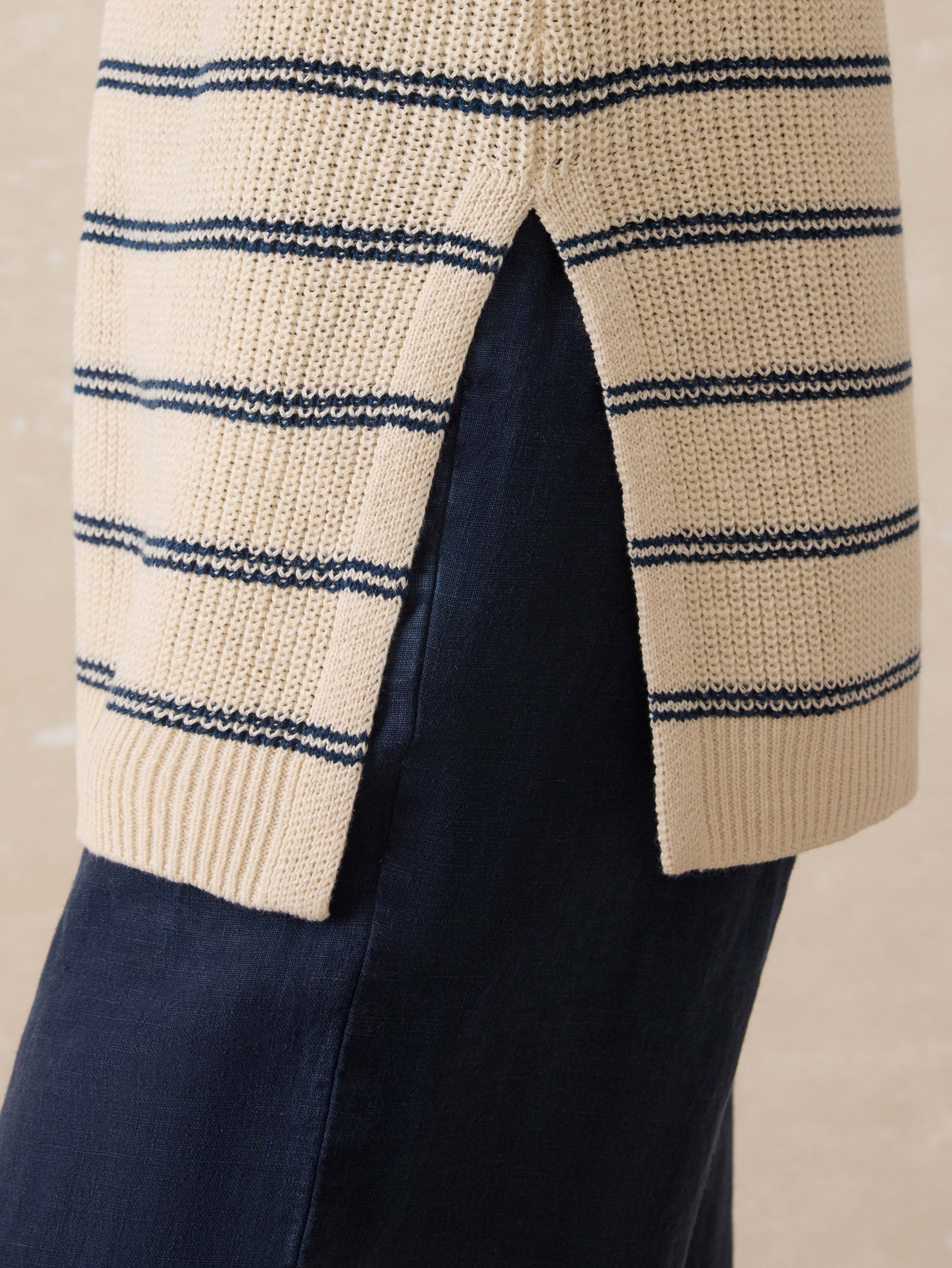 Miramar Linen Sweater Tunic - Lido Lines