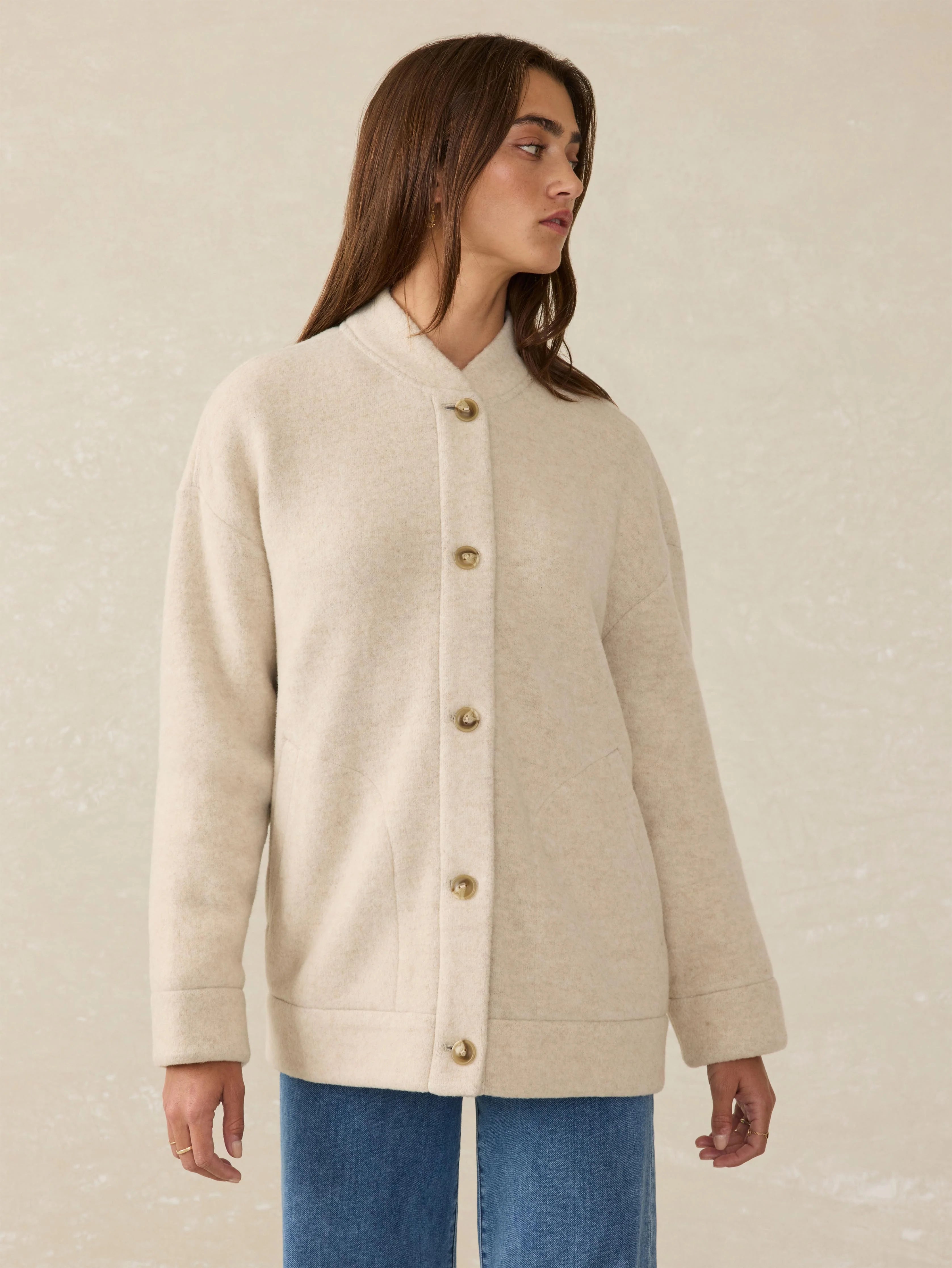 Pacific Knit Jacket - Oat Melange