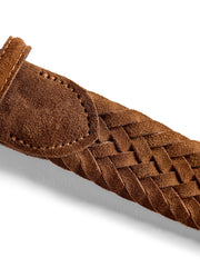 Suede Woven Belt - Brown
