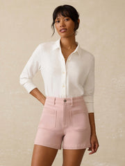Sunwashed Regenerative Cotton Knit Shirt - White