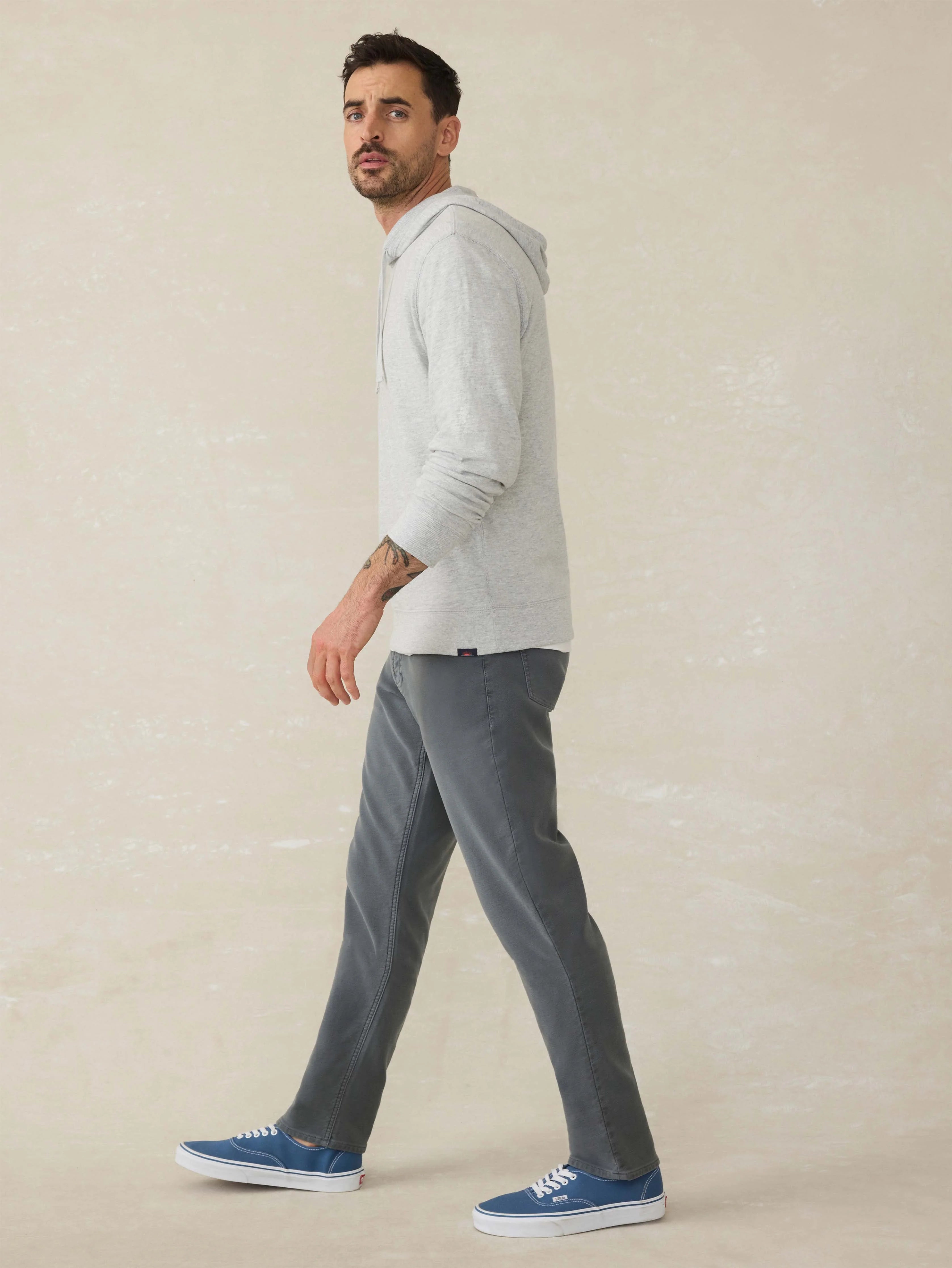 Stretch Terry 5-Pocket Athletic Fit Pant - Slate