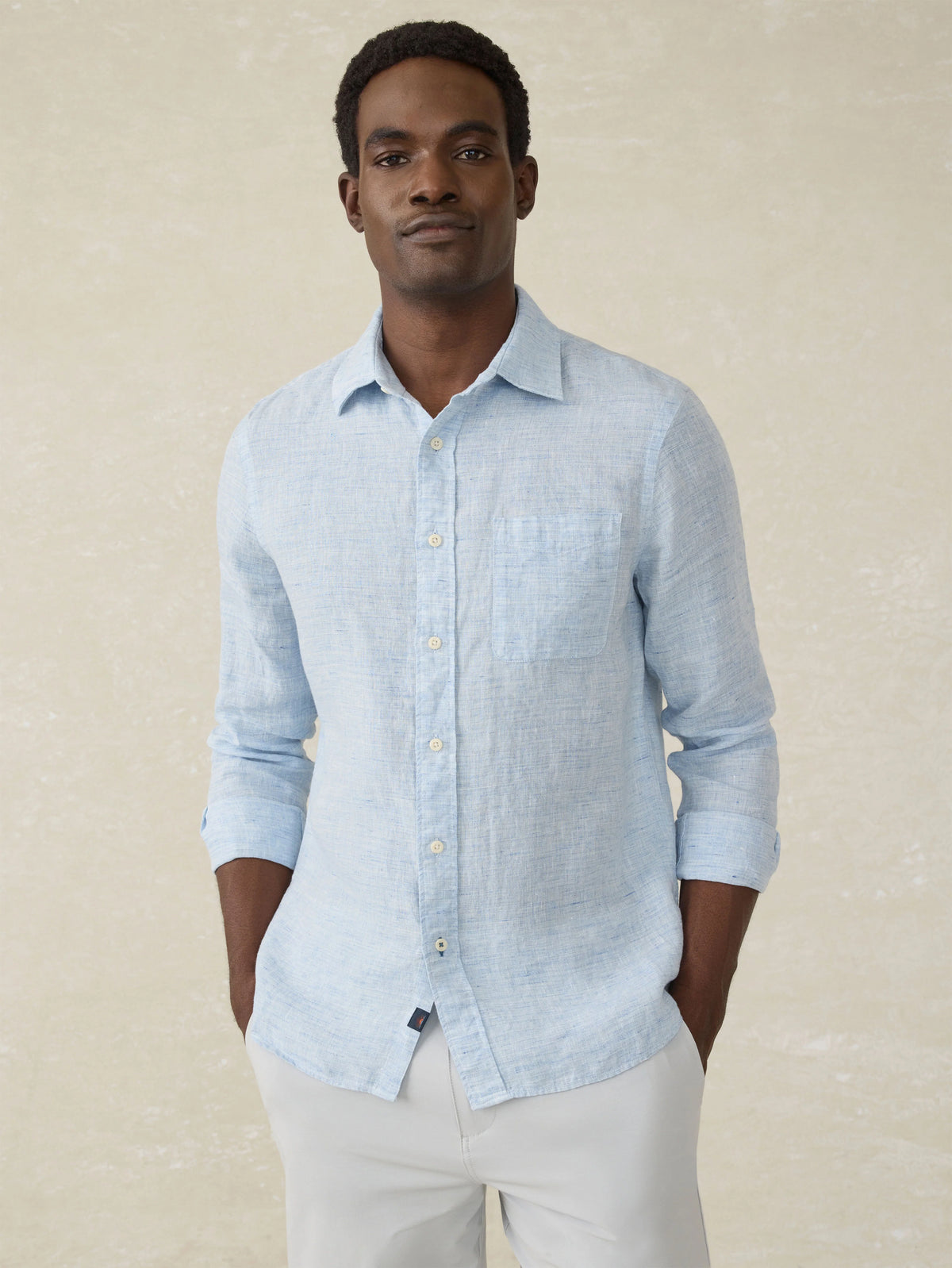 Laguna Linen Shirt - Light Blue Melange