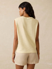 Sunwashed Midweight Organic Muscle Tank - Lemon Sorbet