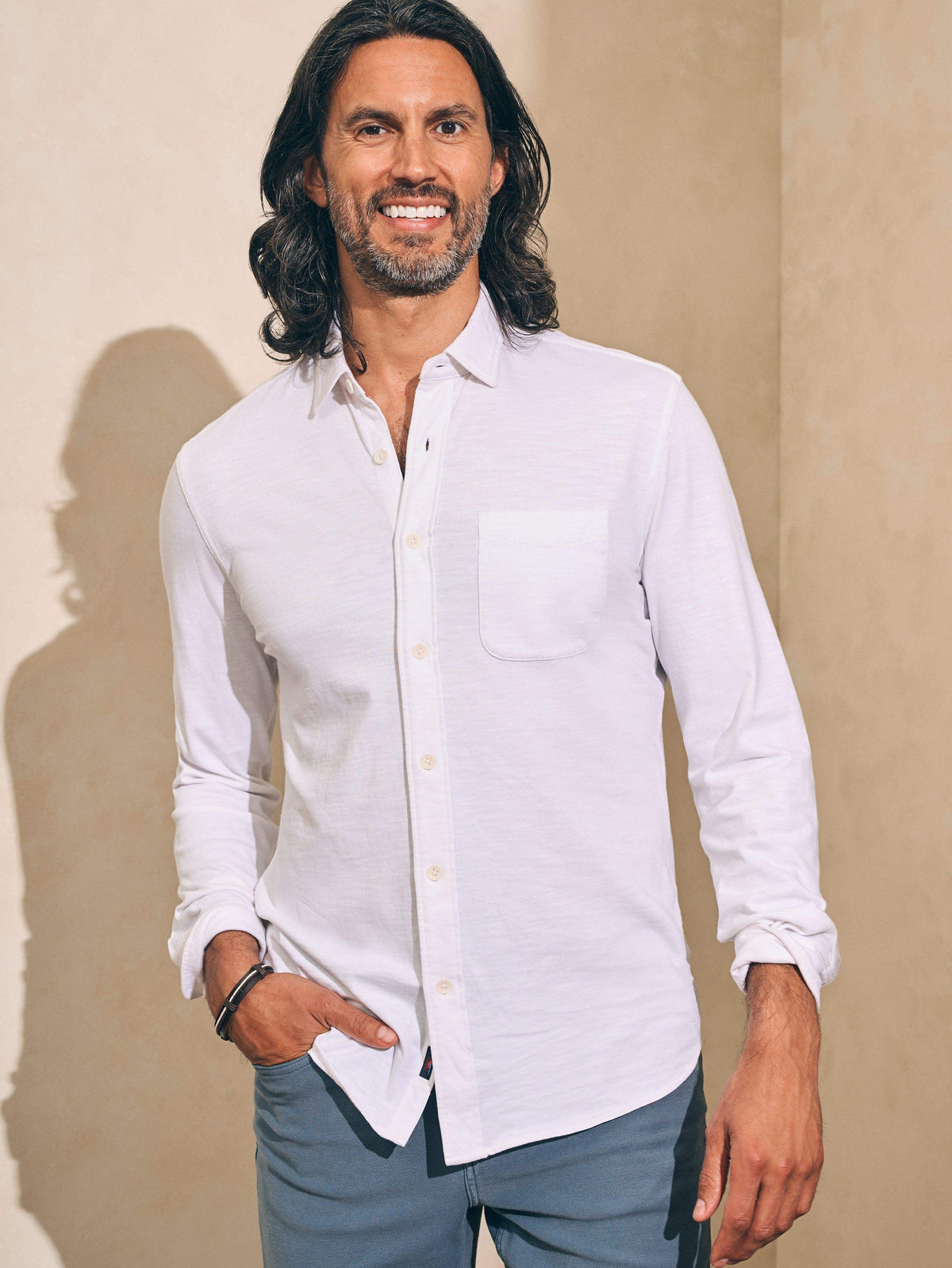 Sunwashed Knit Shirt - White
