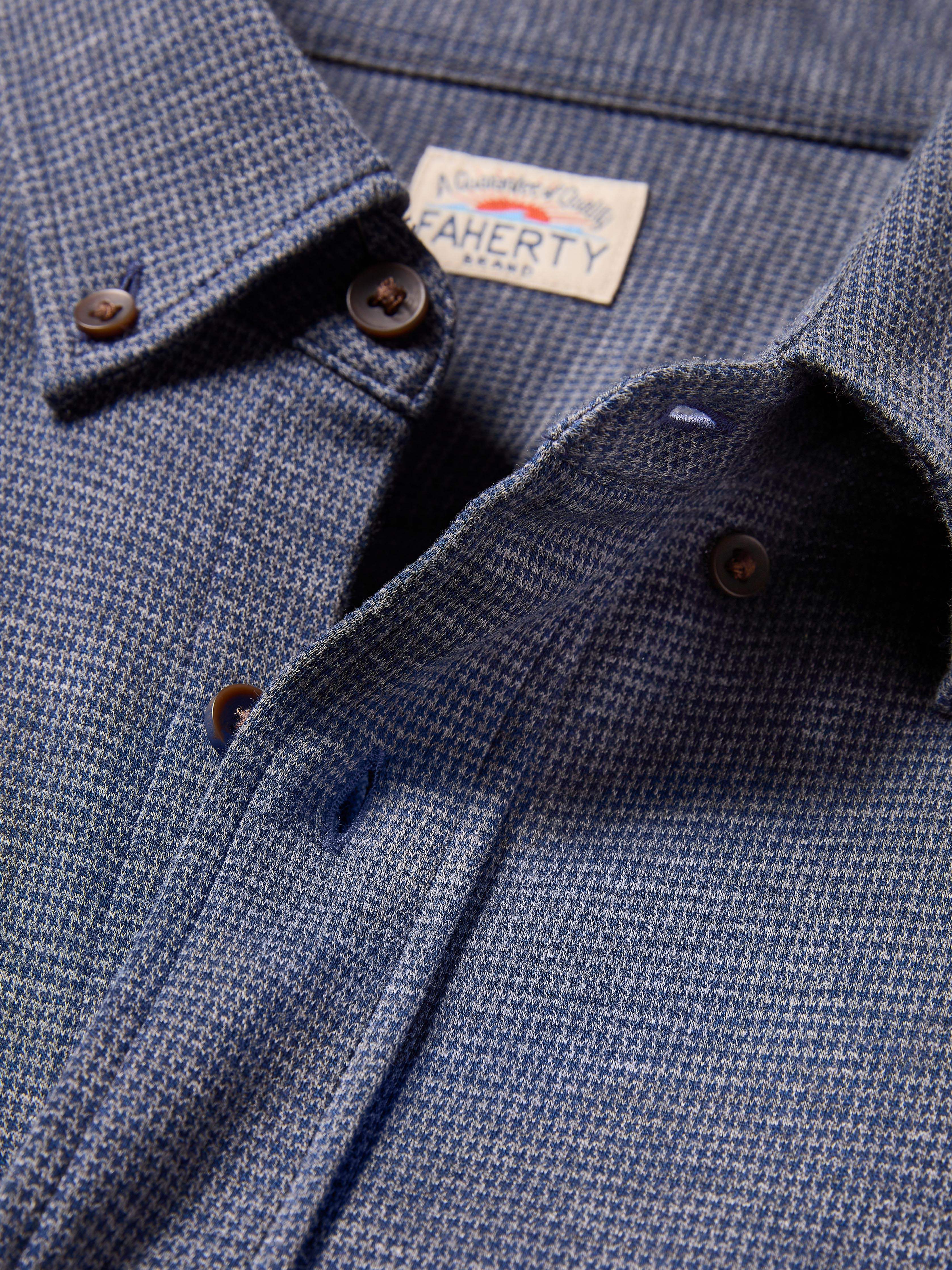 Coastline Knit Shirt - Twilight Houndstooth