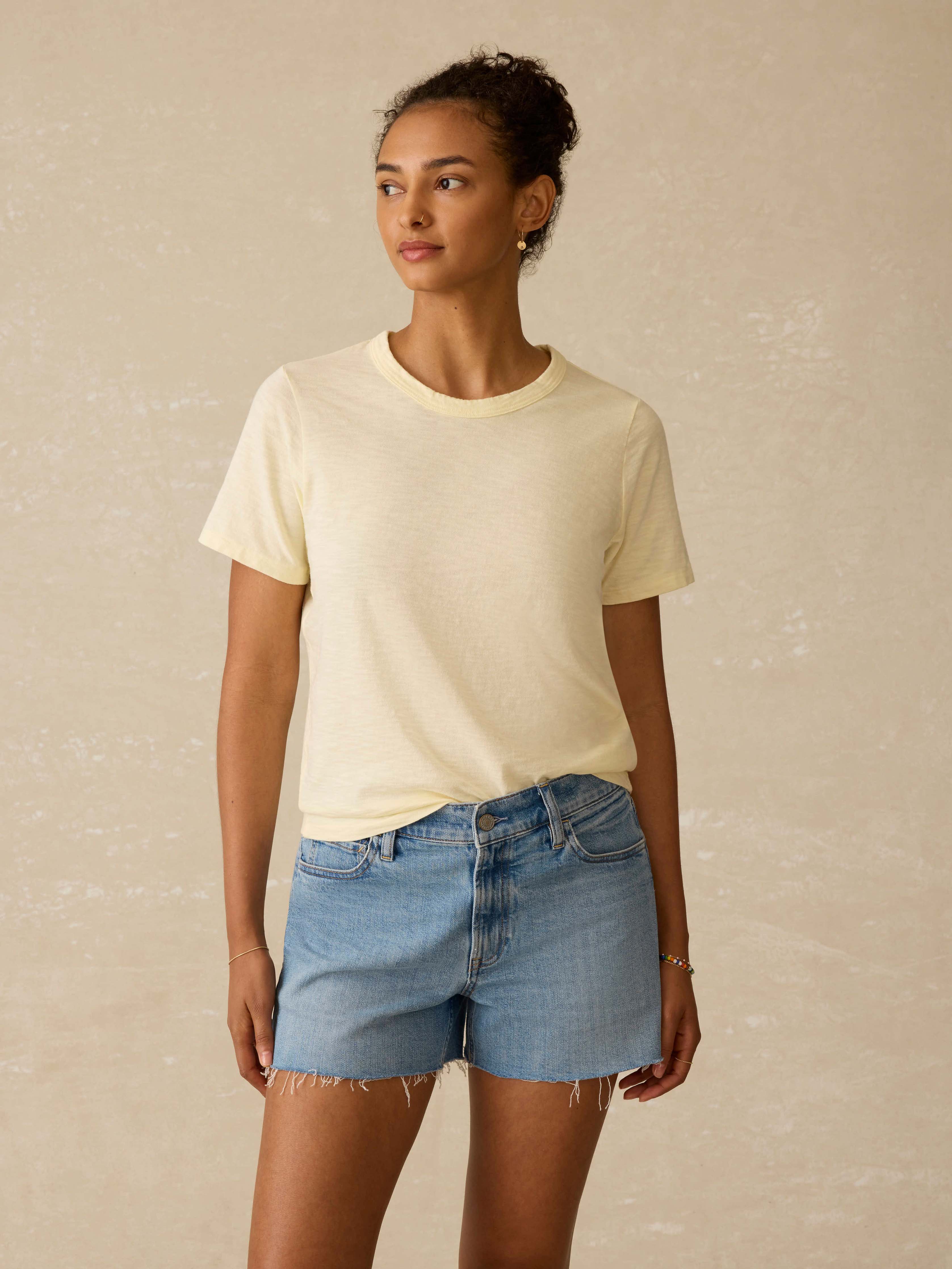 Sunwashed Regenerative Essential Tee - Lemon Sorbet