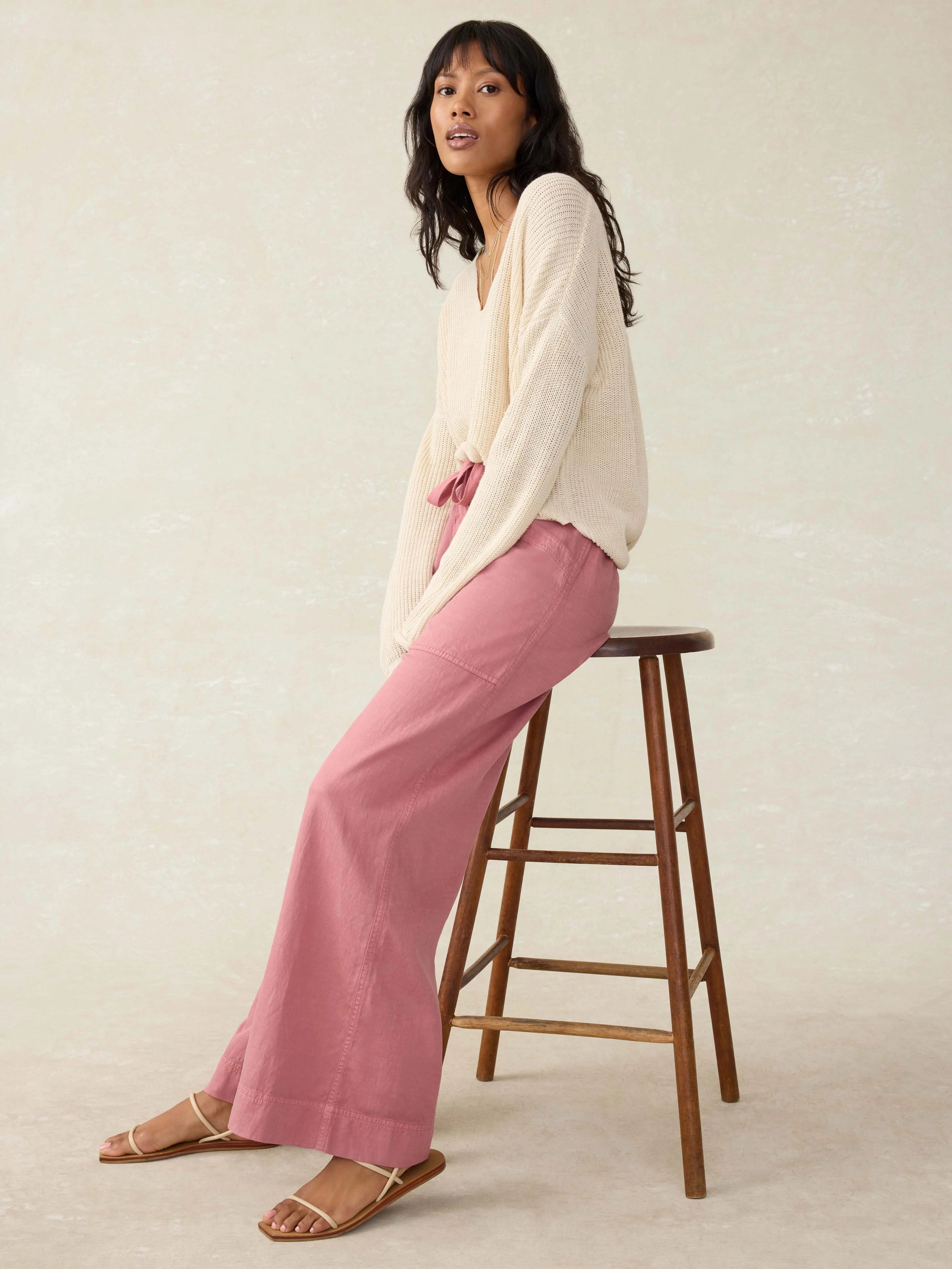 Topanga Drape Pant - Withered Rose
