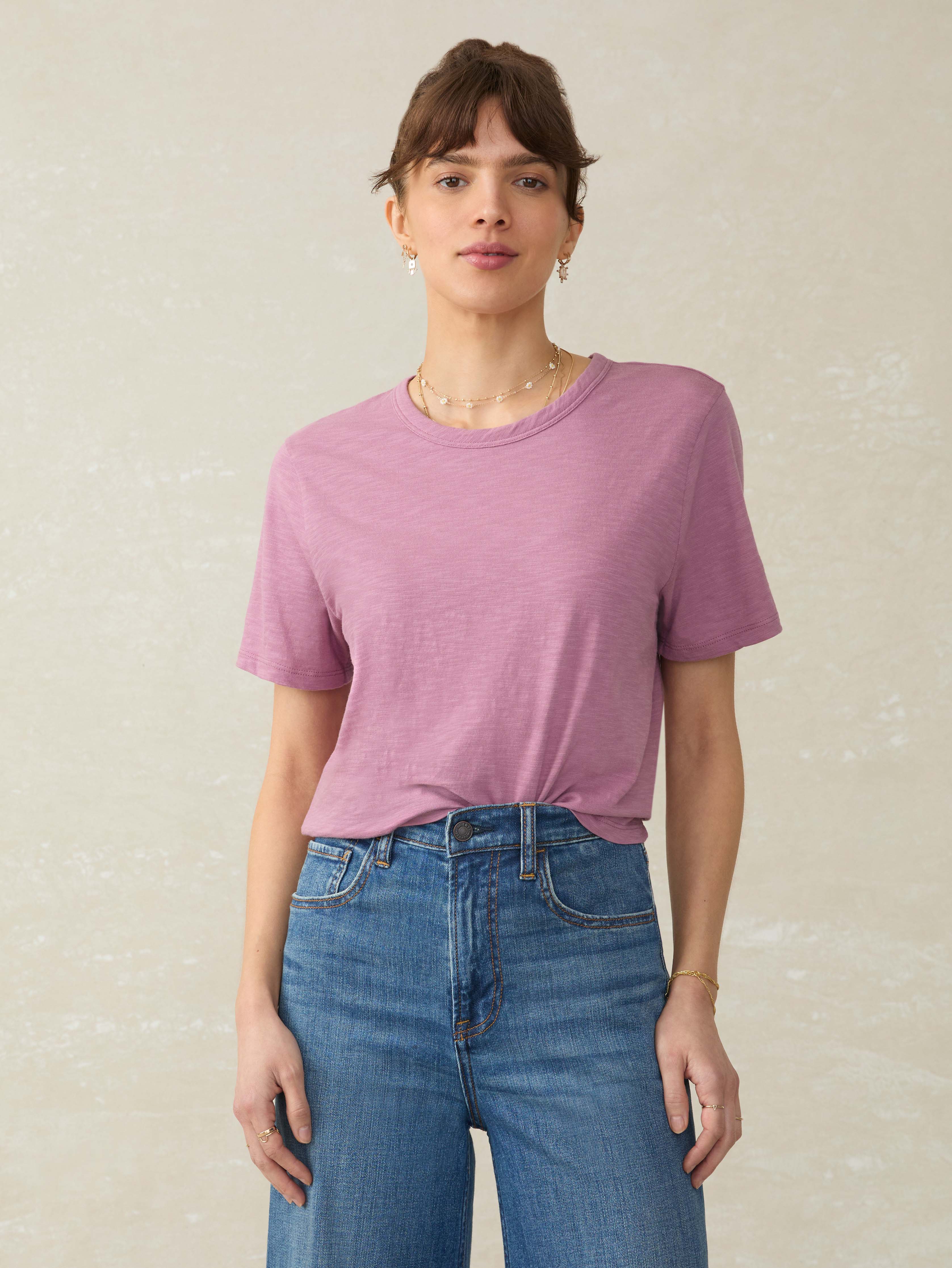 Sunwashed Regenerative Essential Tee - Weathered Orchid