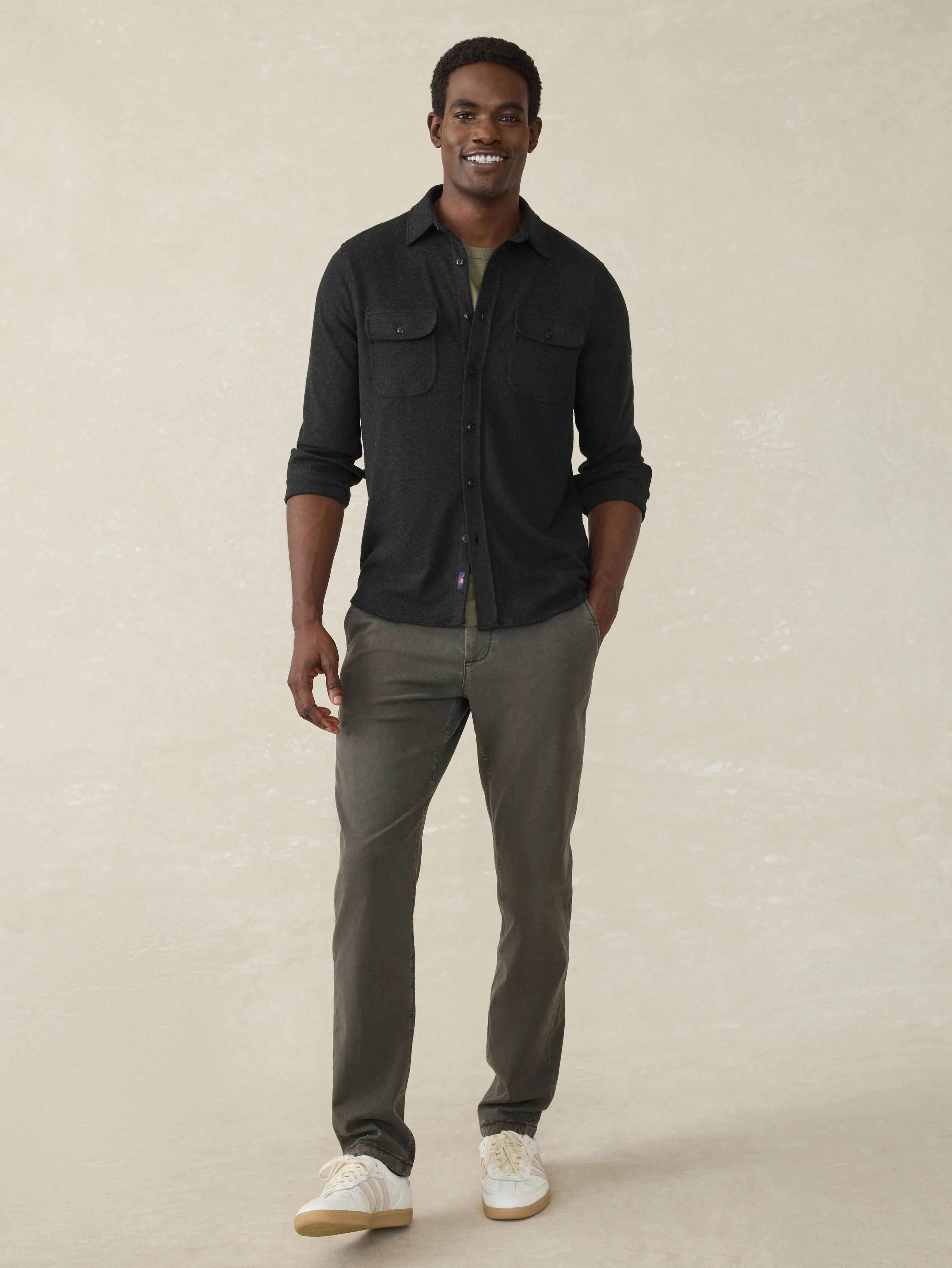 Legend™ Sweater Shirt - Heathered Black Twill