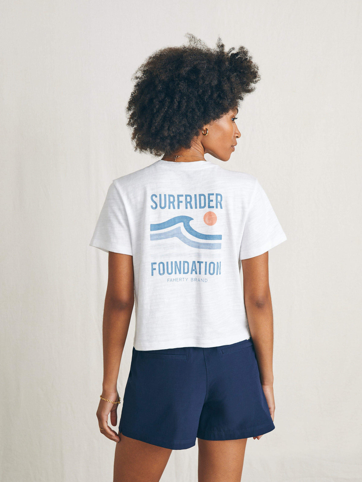 Surfrider Sunwashed Cropped Tee - White