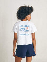 Surfrider Sunwashed Cropped Tee - White