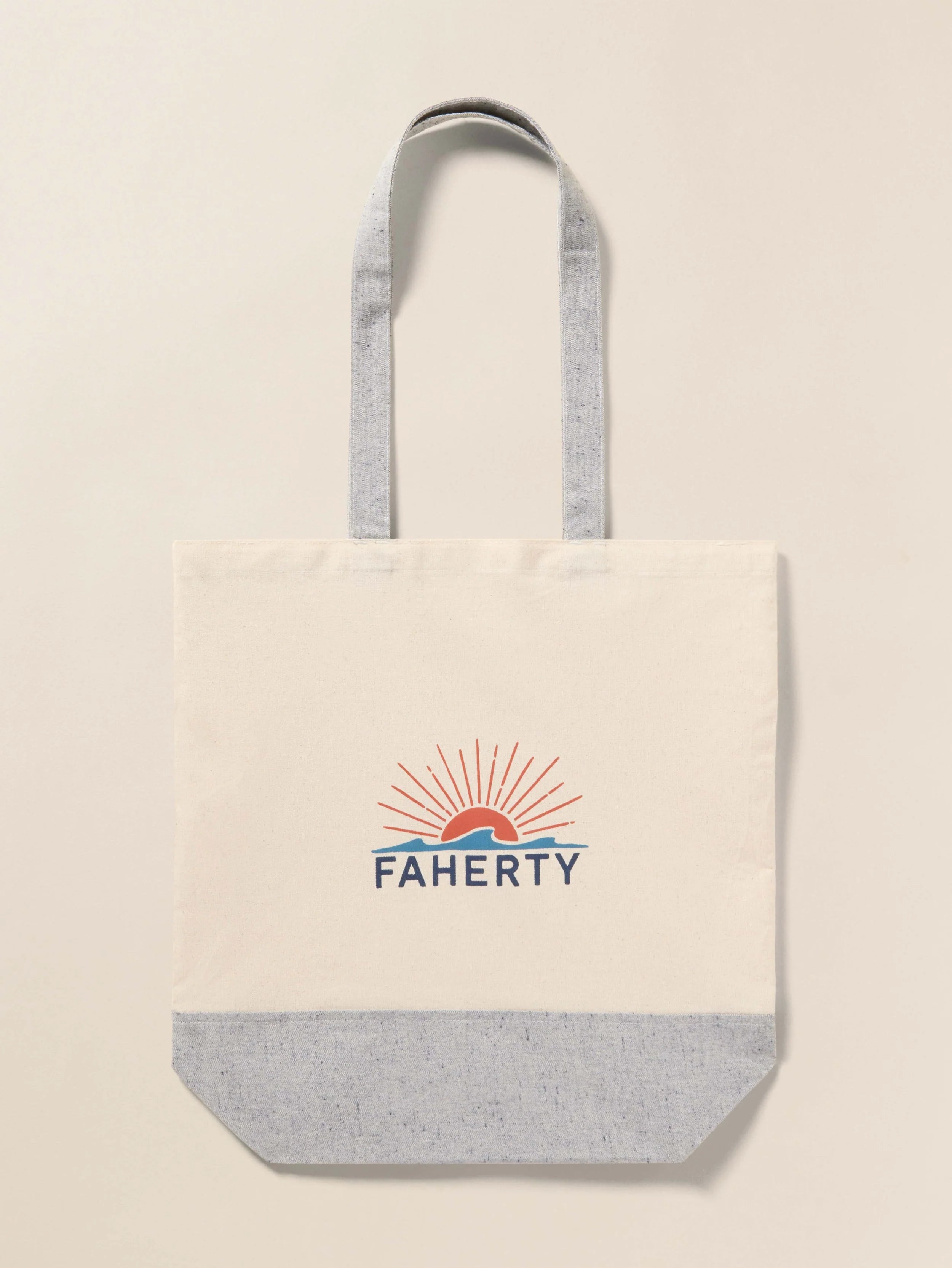 Faherty Canvas Logo Tote - Grey