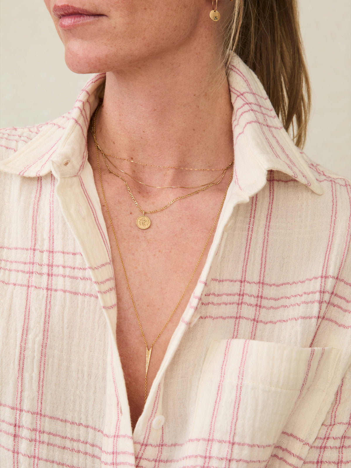 Dune Cotton Gauze Relaxed Shirt - Rose Cove Plaid