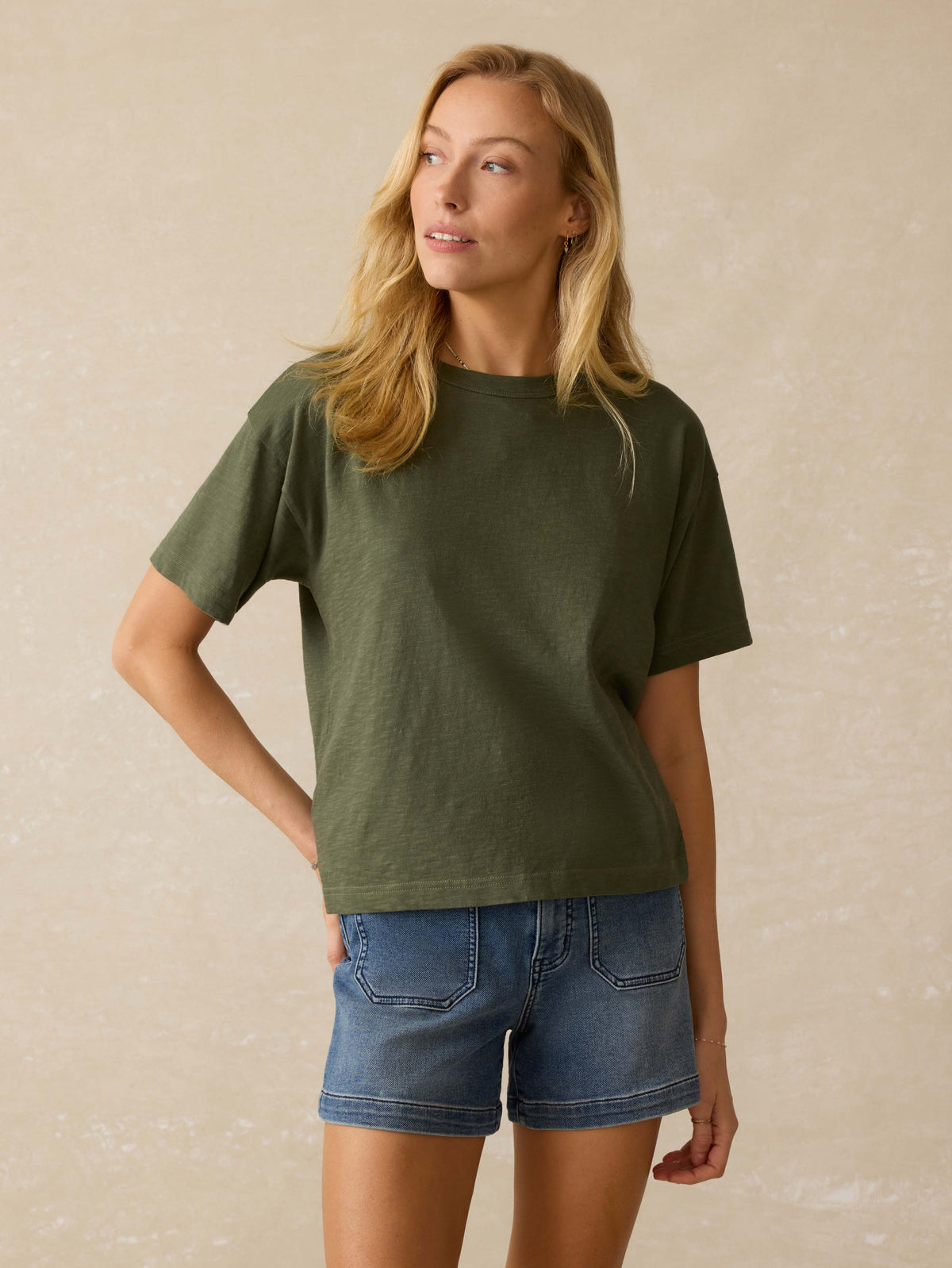 Sunwashed Regenerative Vintage Tee - Thyme