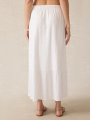 Dune Cotton Gauze Rees Skirt - White
