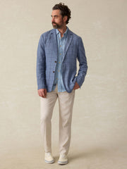 Movement™ Linen Blazer - Storm Cape Windowpane