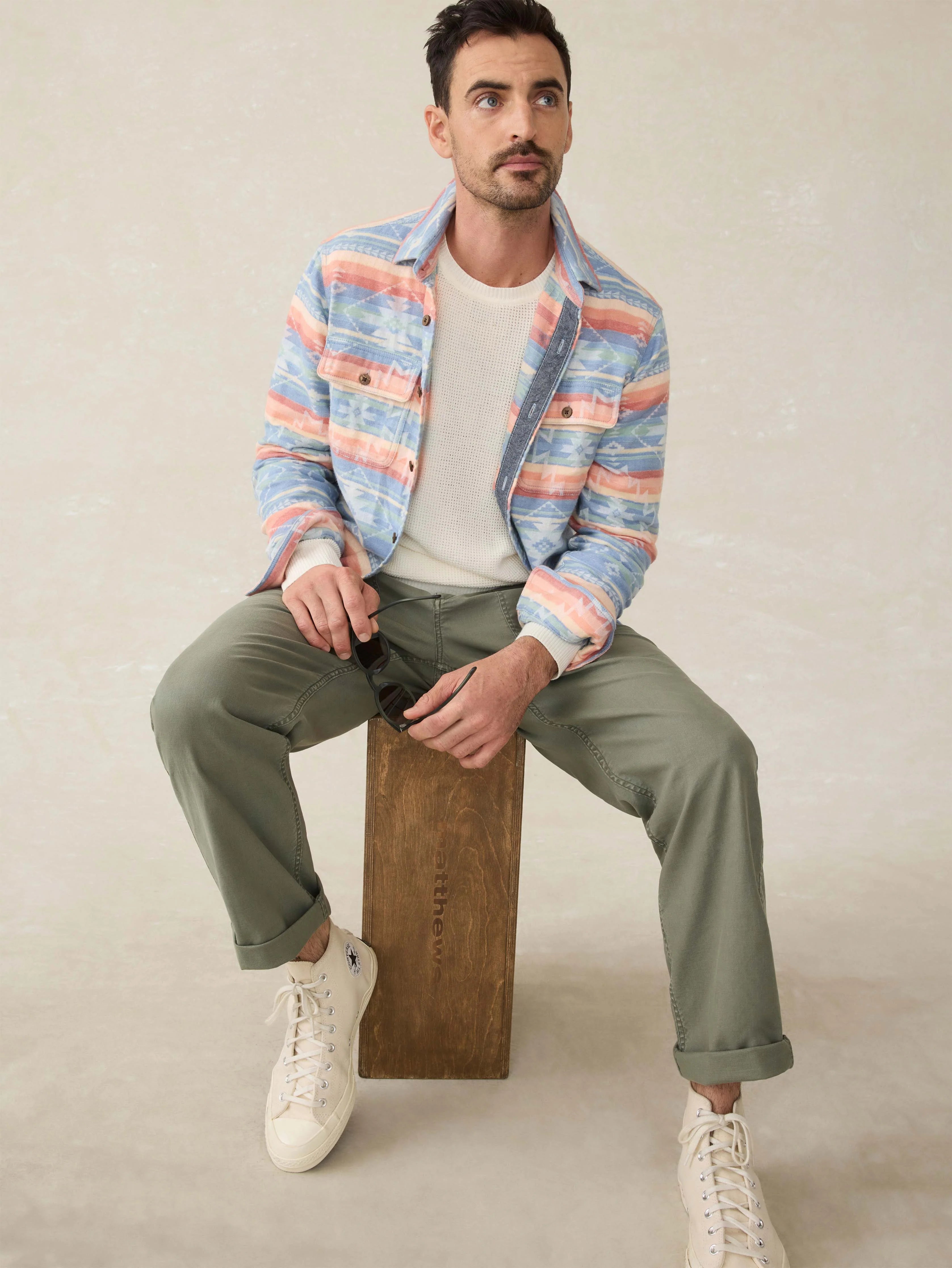 Sunwashed Crewneck Sweater - White Shell