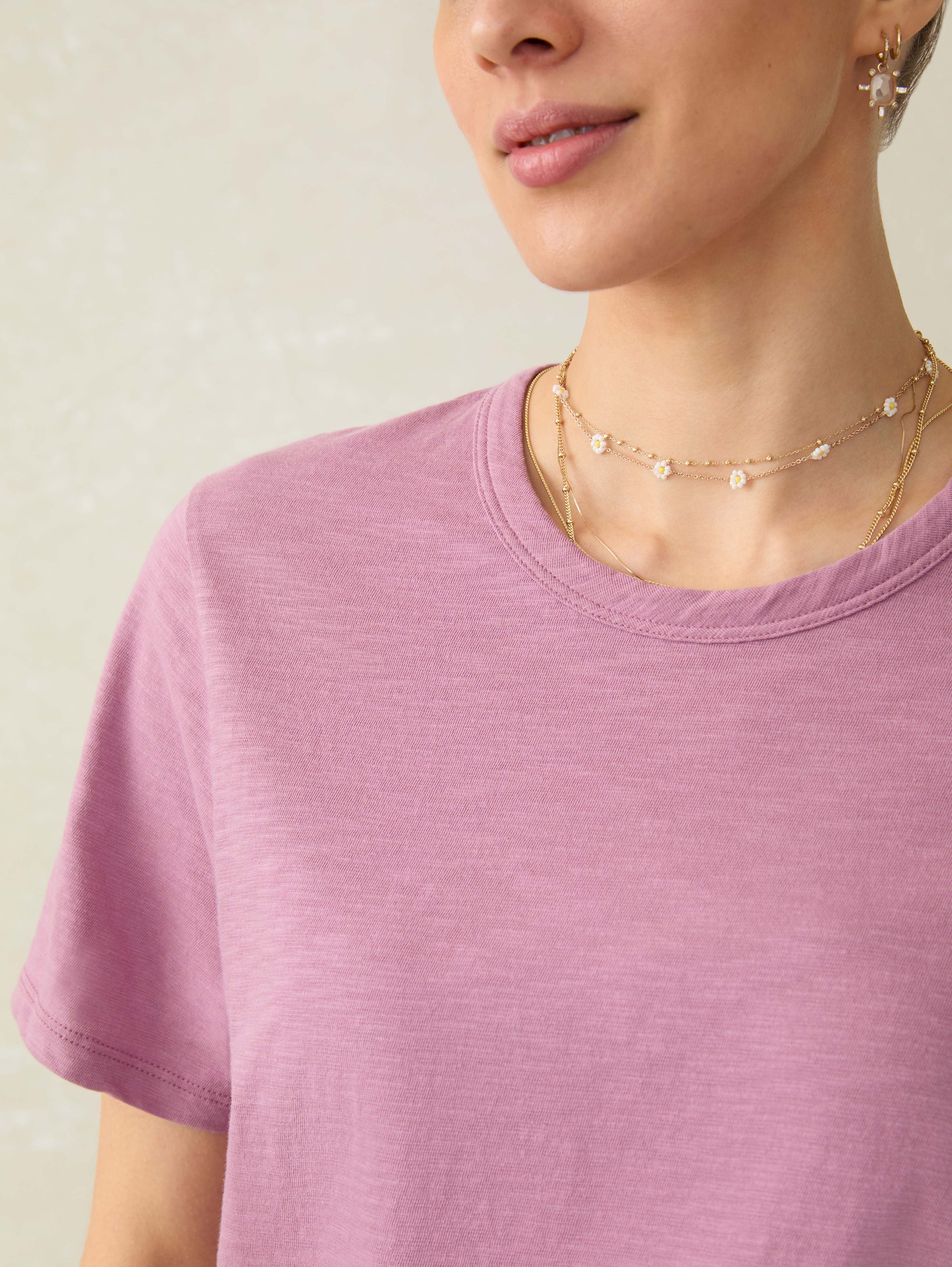 Sunwashed Regenerative Essential Tee - Weathered Orchid