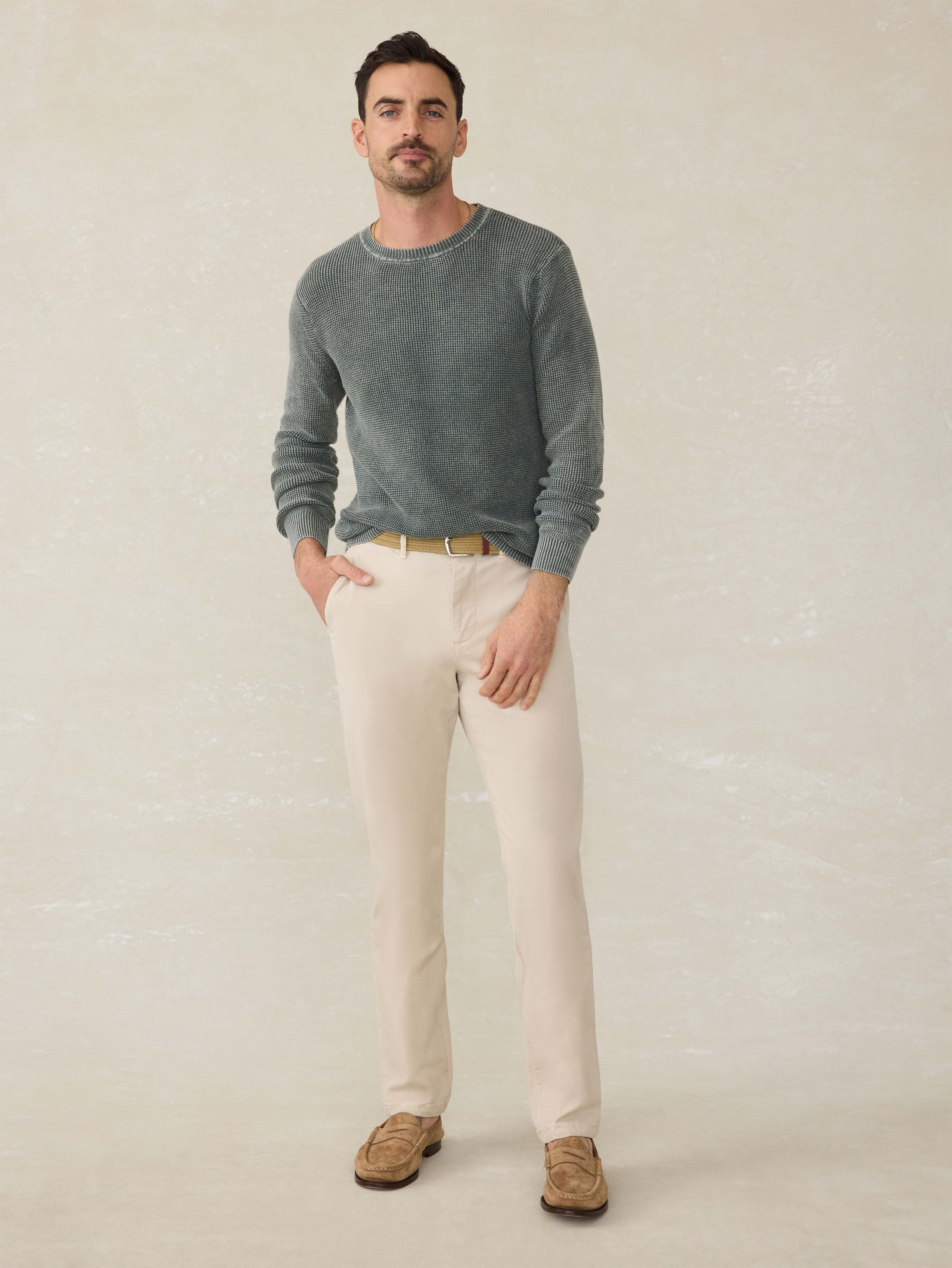 Sunwashed Crewneck Sweater - Mountain Olive