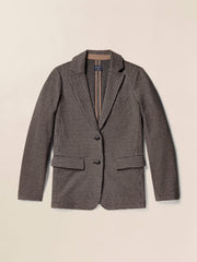 Inlet Knit Tweed Blazer - Mocha Mountain Houndstooth