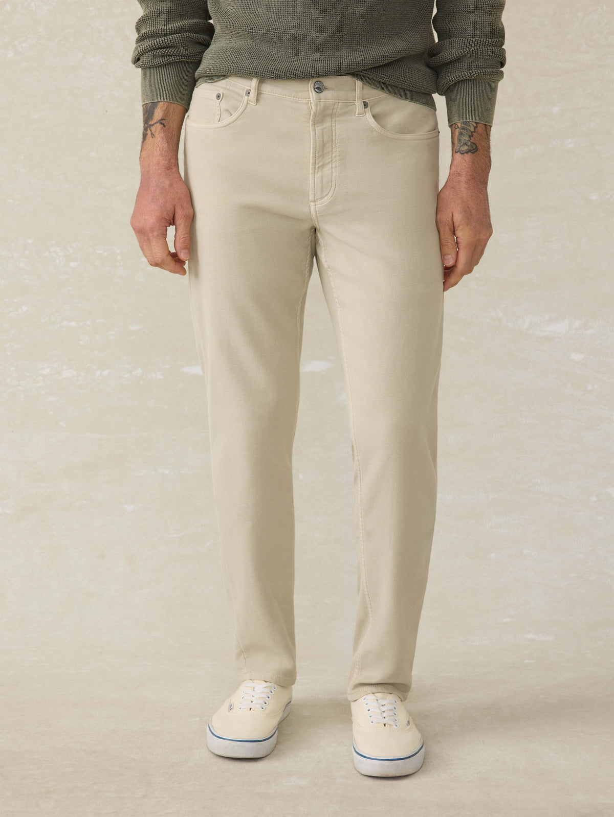 Stretch Terry 5-Pocket Pant - Stone