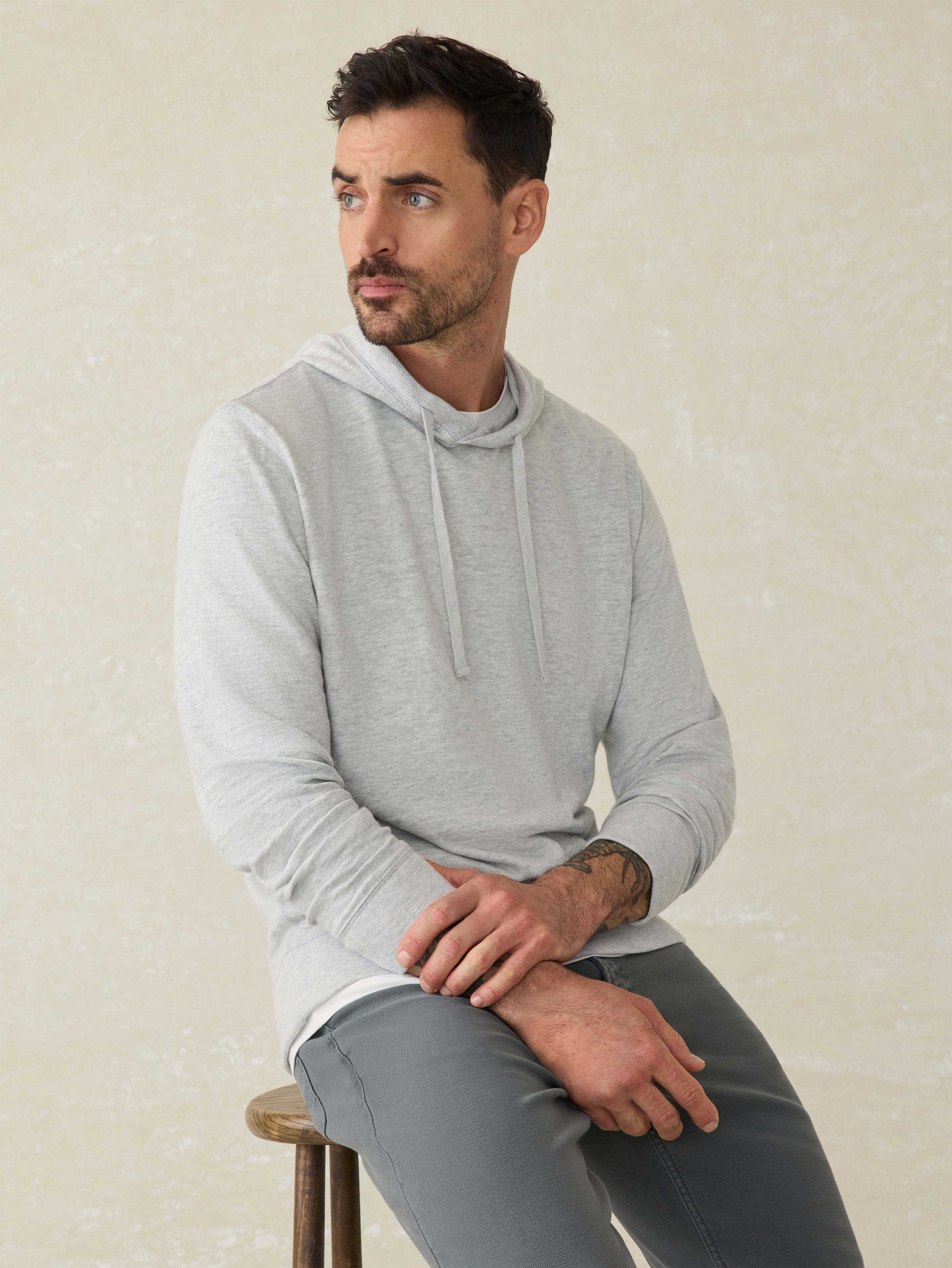 Sunwashed Midweight Organic Hoodie - Light Grey Heather