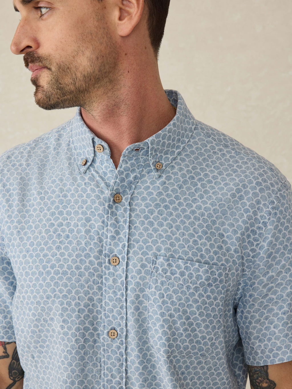 Short-Sleeve Breeze Shirt - Fish Scale Redux