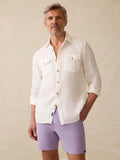 Irish Linen Safari Shirt - White