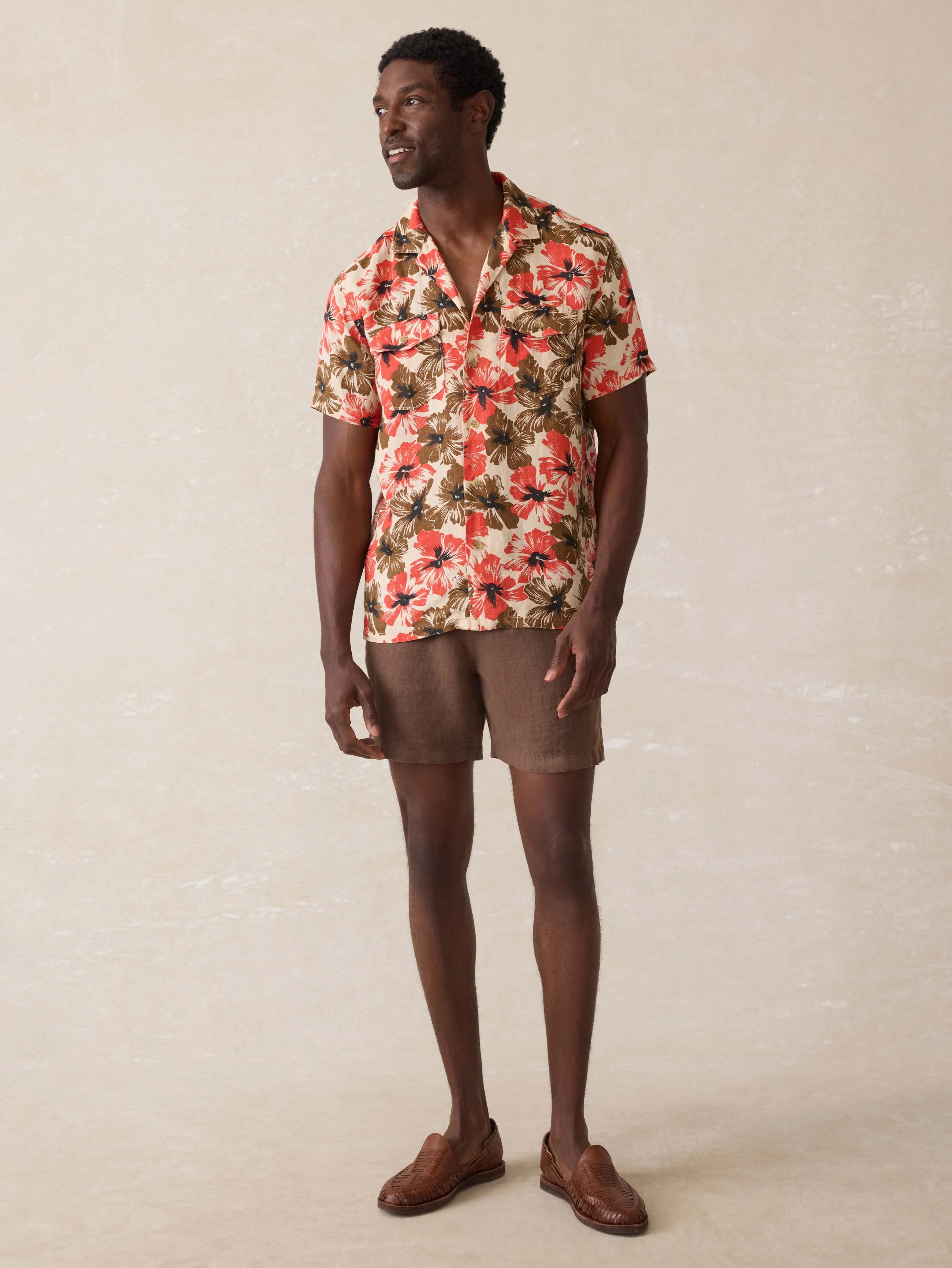 Short Sleeve Reserve Basque Camp Shirt - Wildwood Poppy