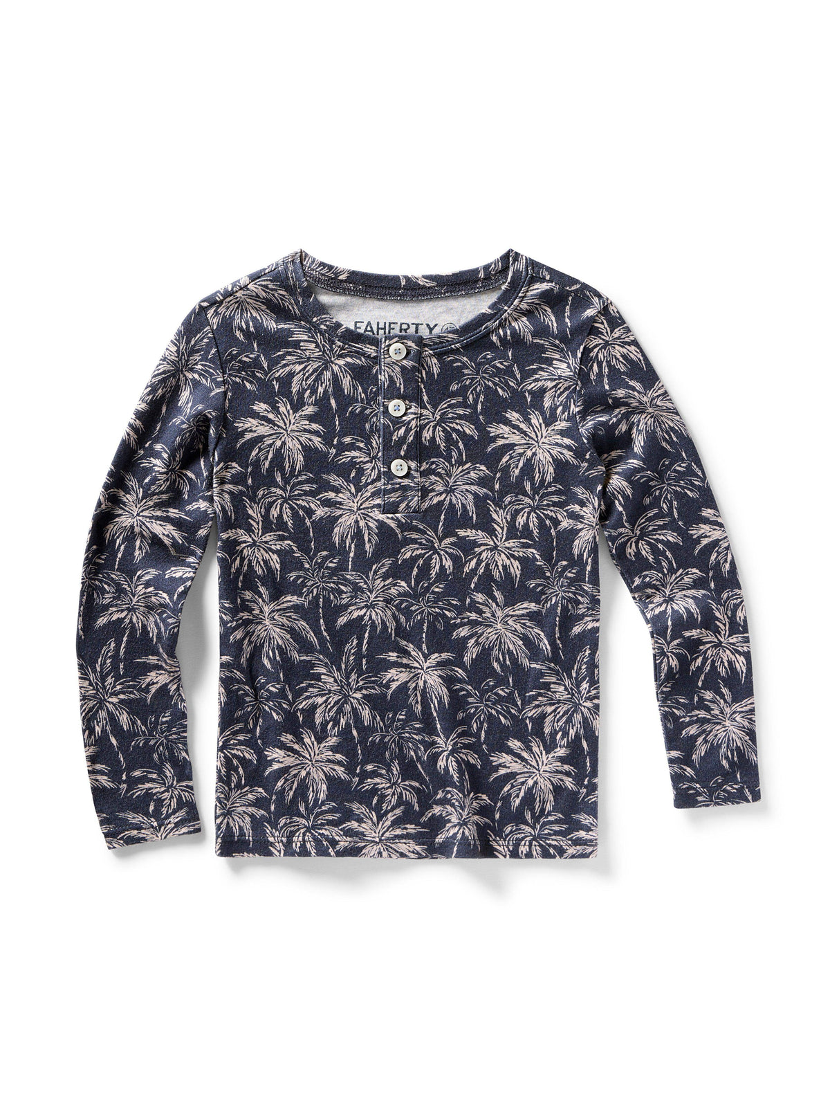 Kids Cloud Cotton Pajama Set - Navy Tropic Trees