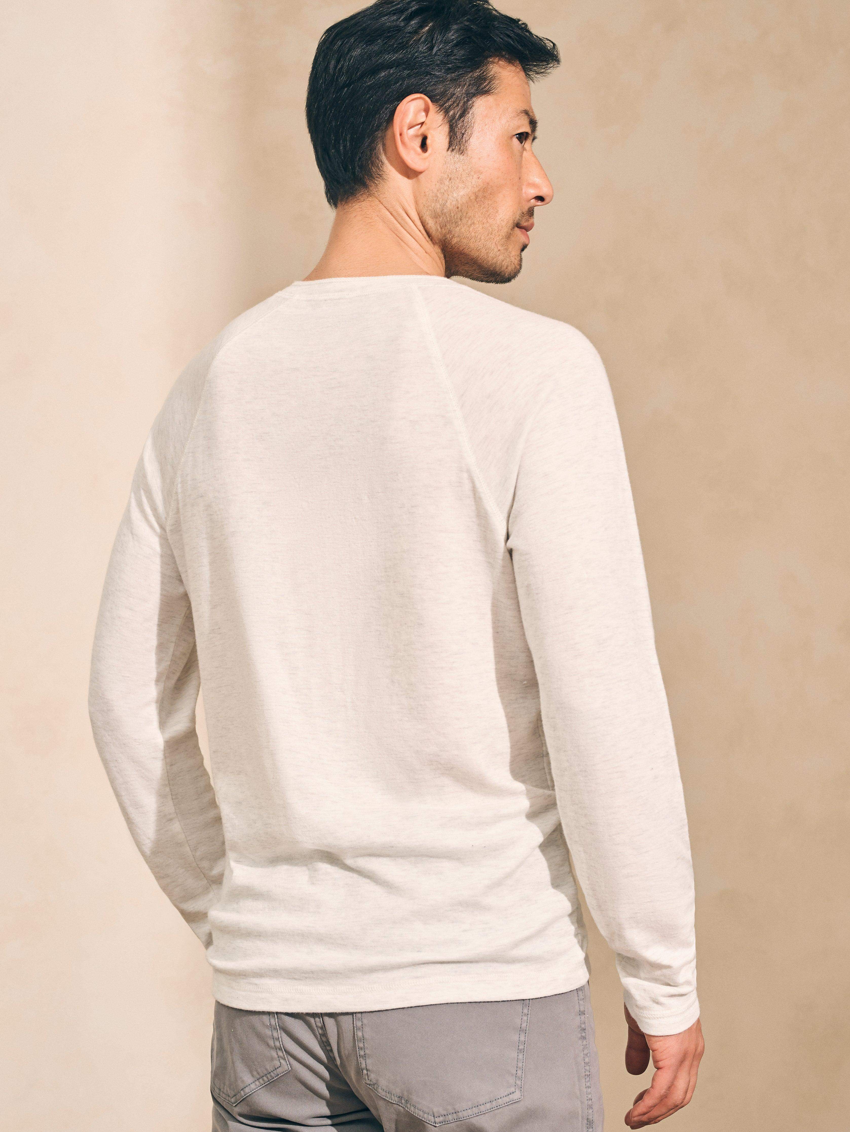 Long-Sleeve Newport Cloud Henley (Tall) - Ivory Heather