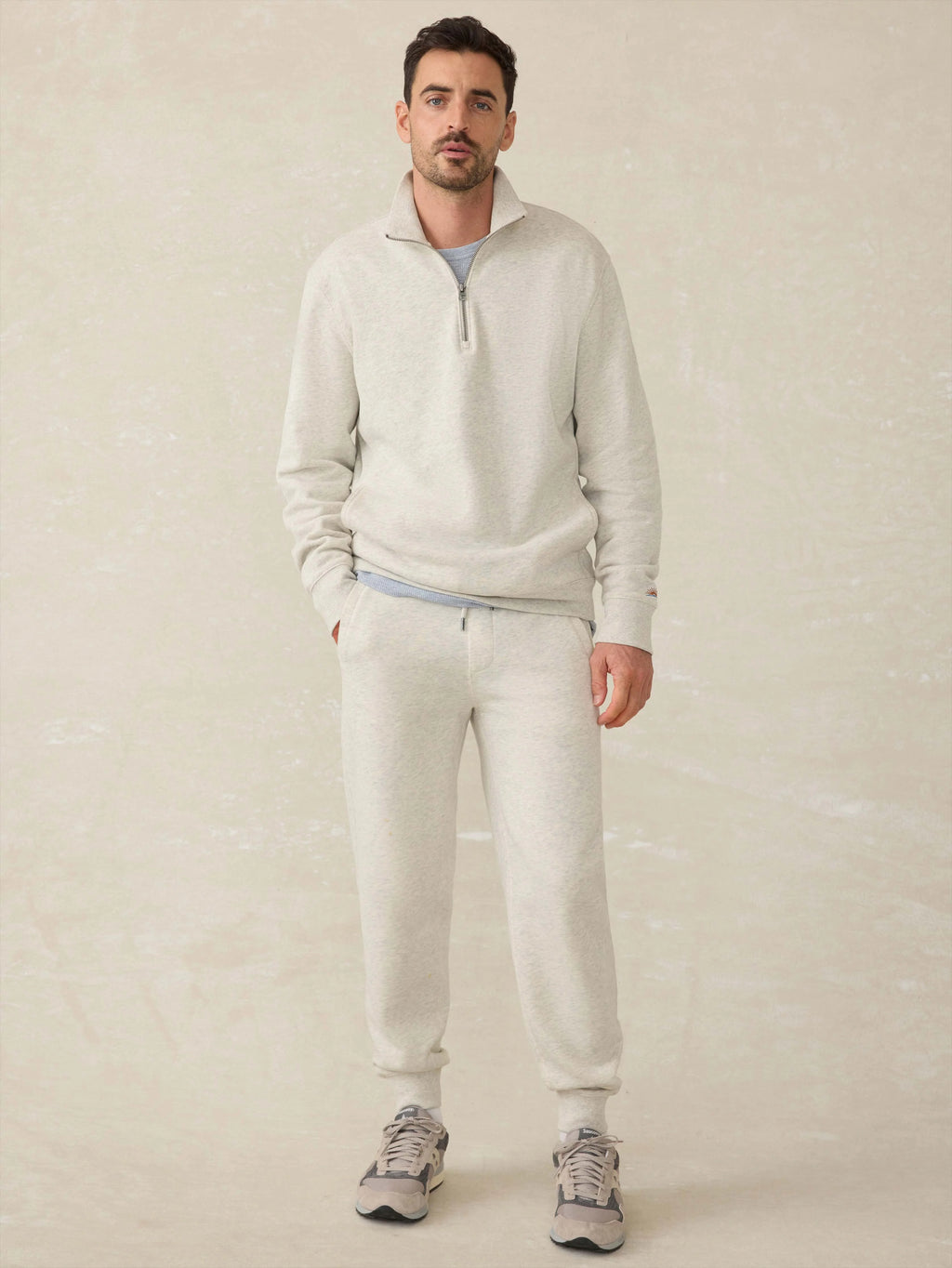 High Standard Fleece Quarter Zip - Antique Ivory Heather