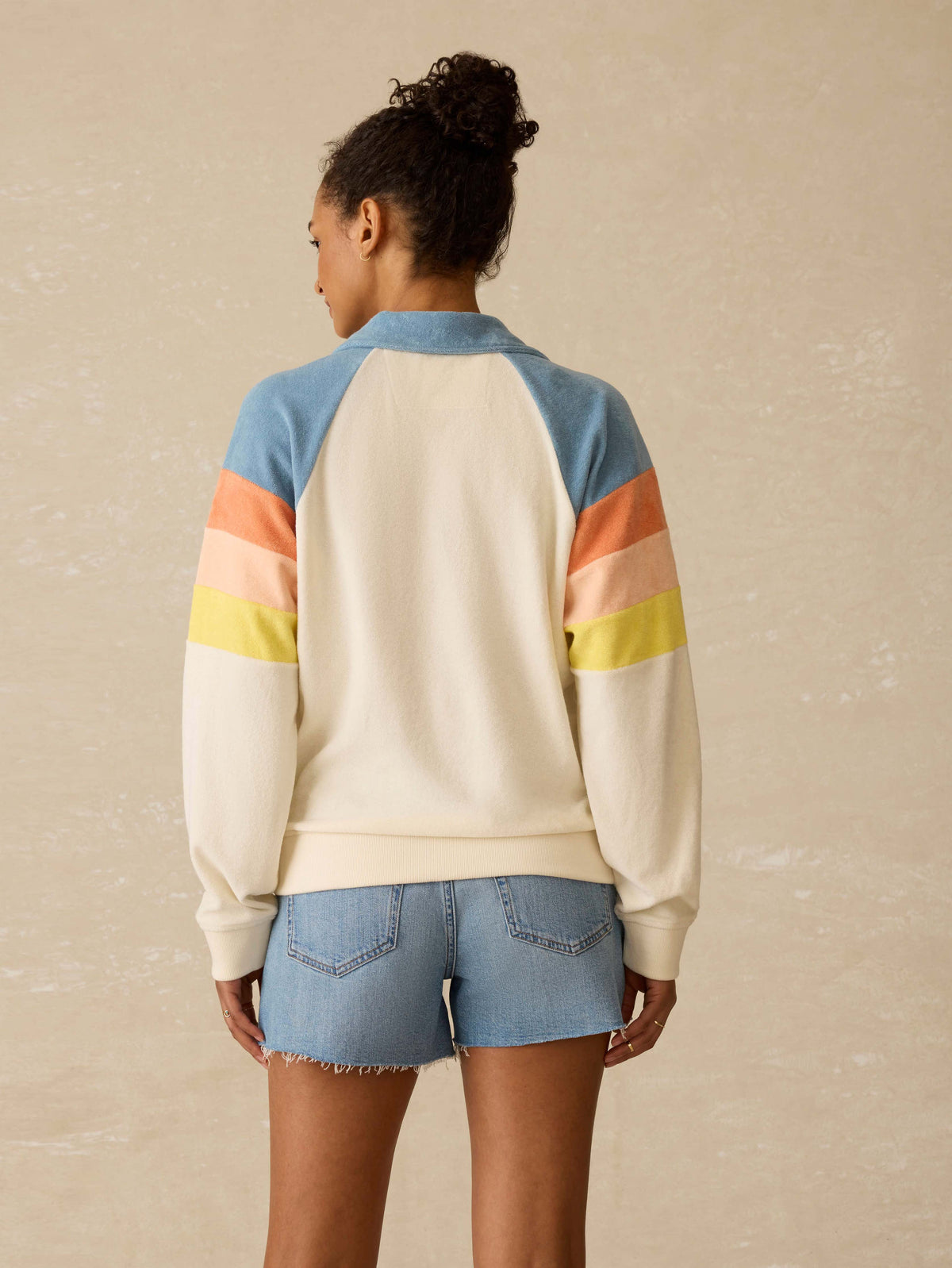 Cabana Towel Terry Quarter Zip - Sunrise Sail