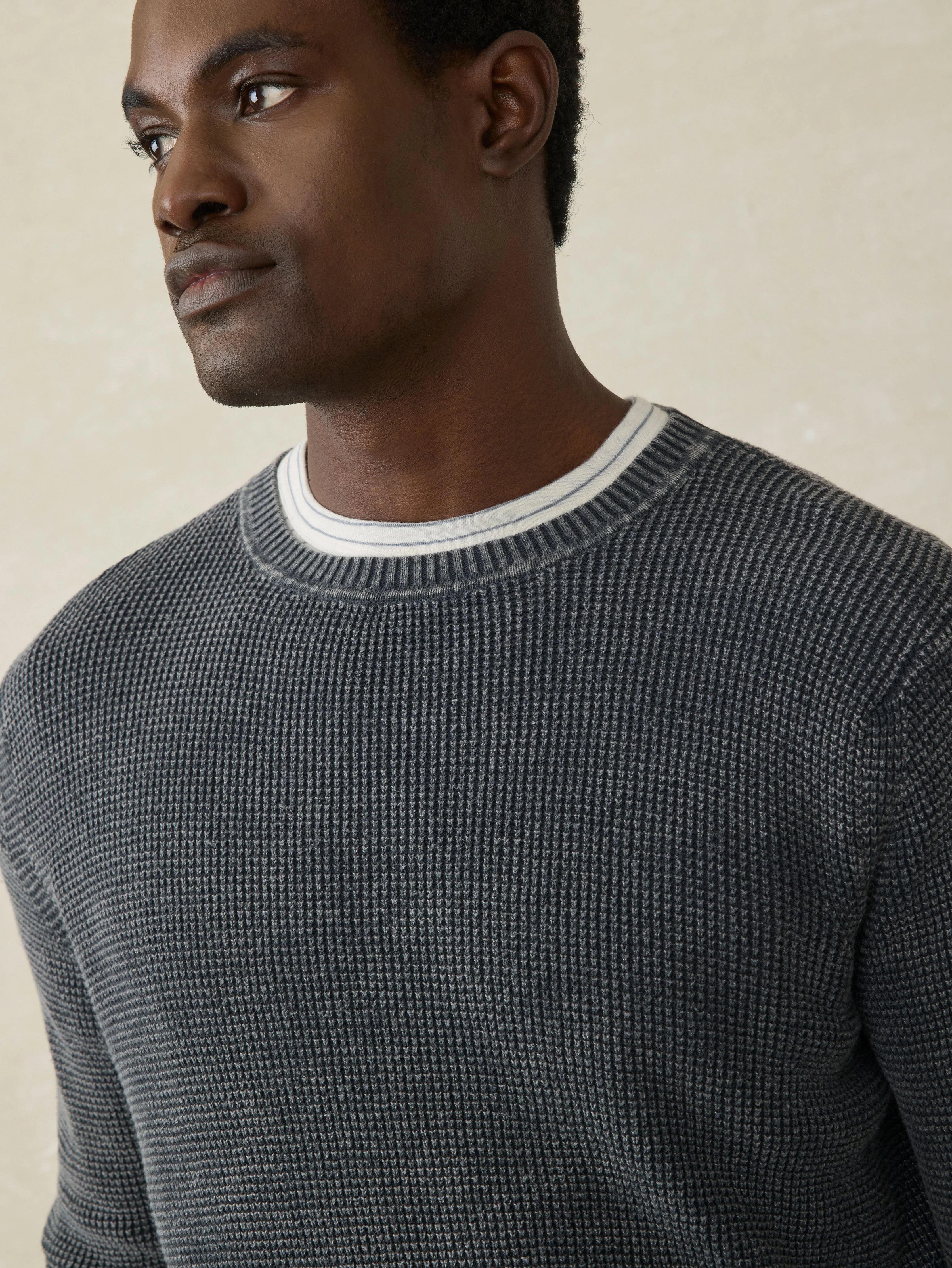 Sunwashed Crewneck Sweater - Faded Black