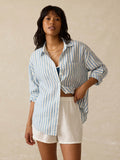 Laguna Linen Relaxed Shirt - Ocean Lucy Stripe