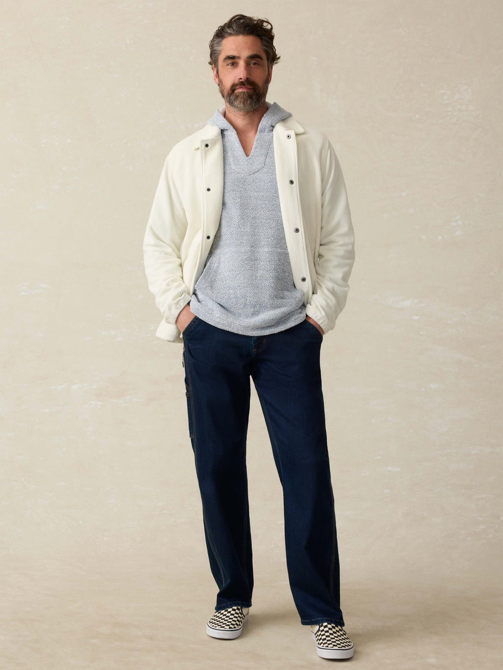 Corduroy Coaches Jacket - Stone