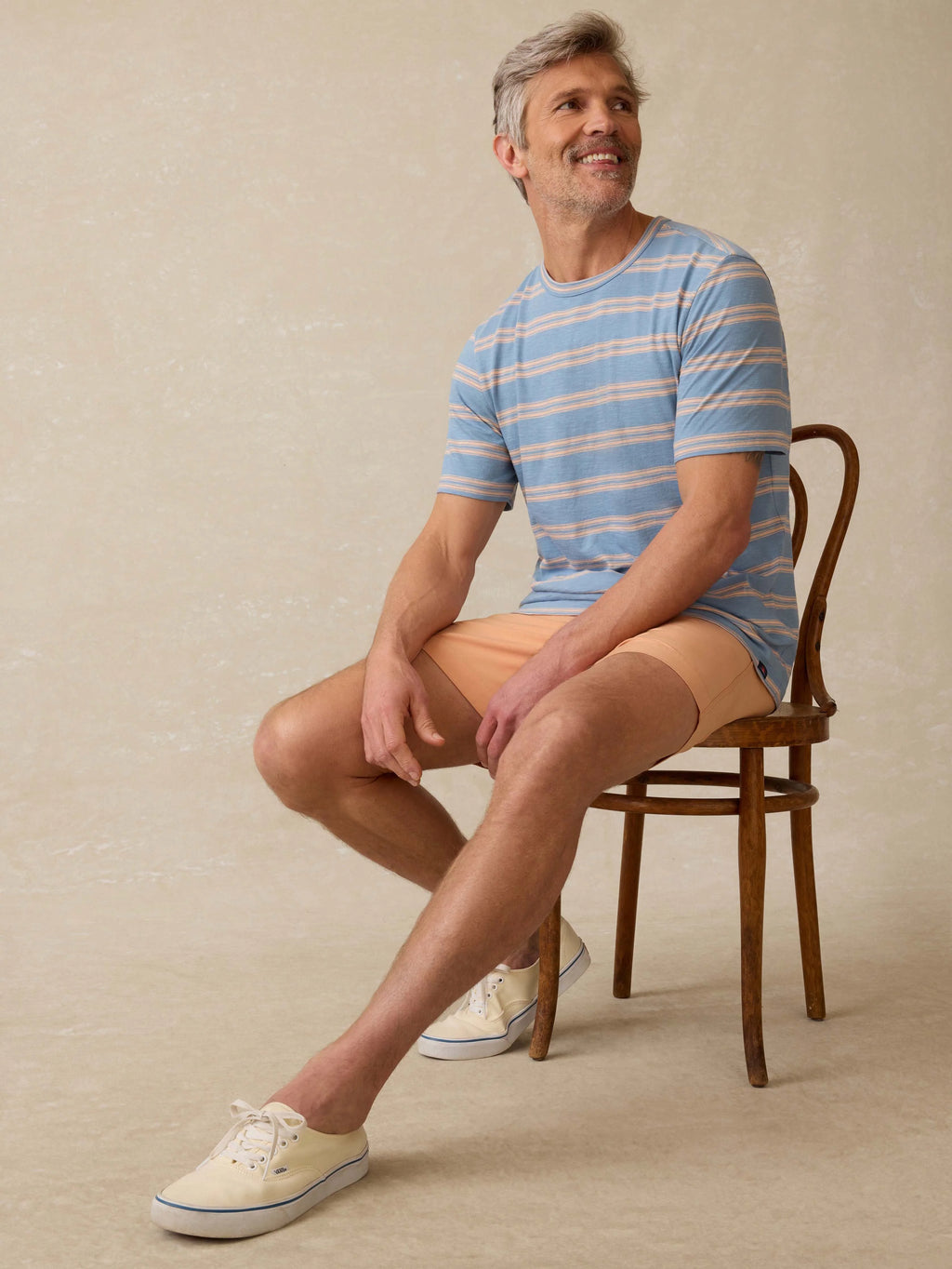 Sunwashed Tee - Coast Coral Stripe
