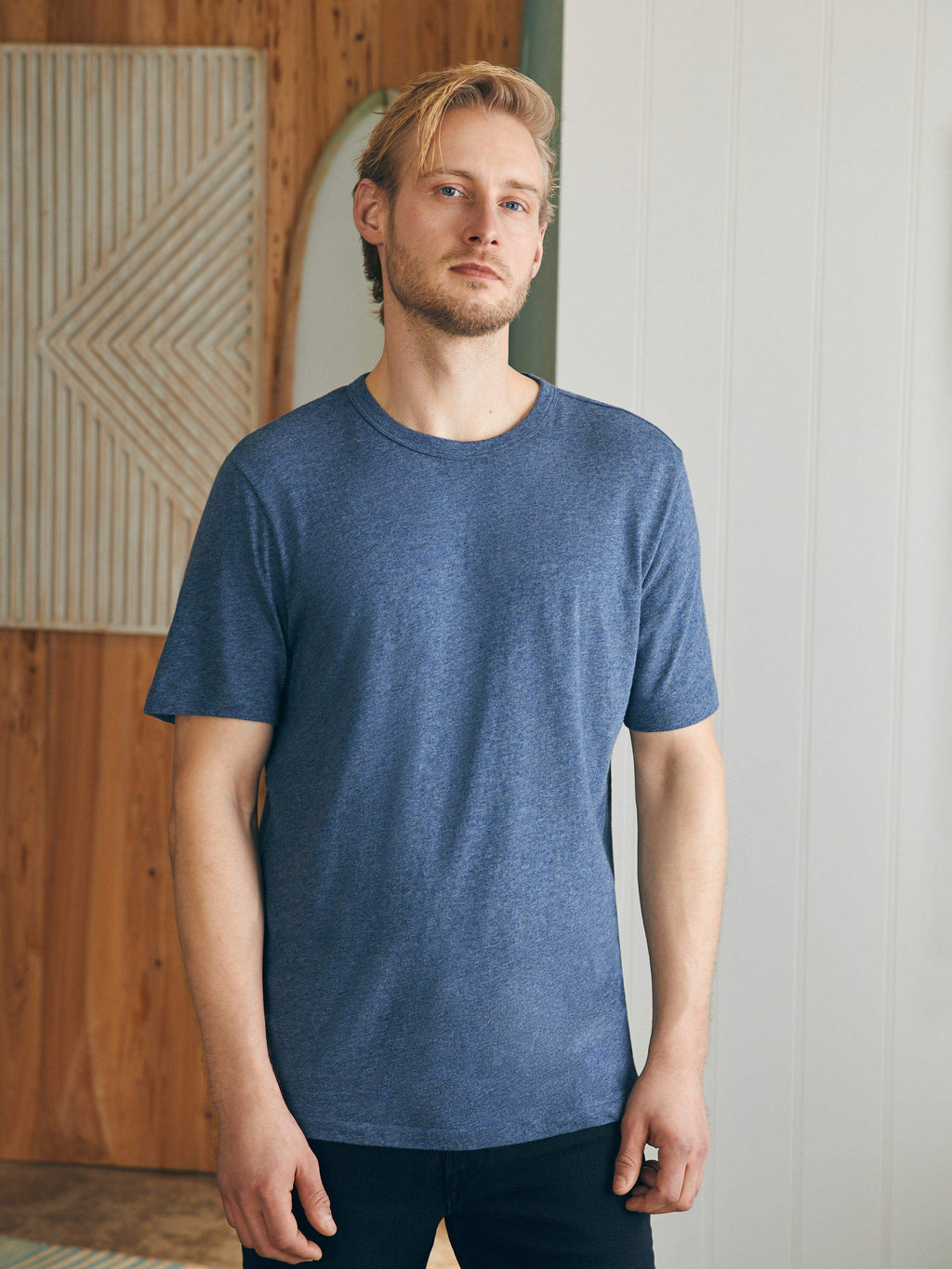 Short-Sleeve Vintage Chambray Tee - Glacial Navy Heather