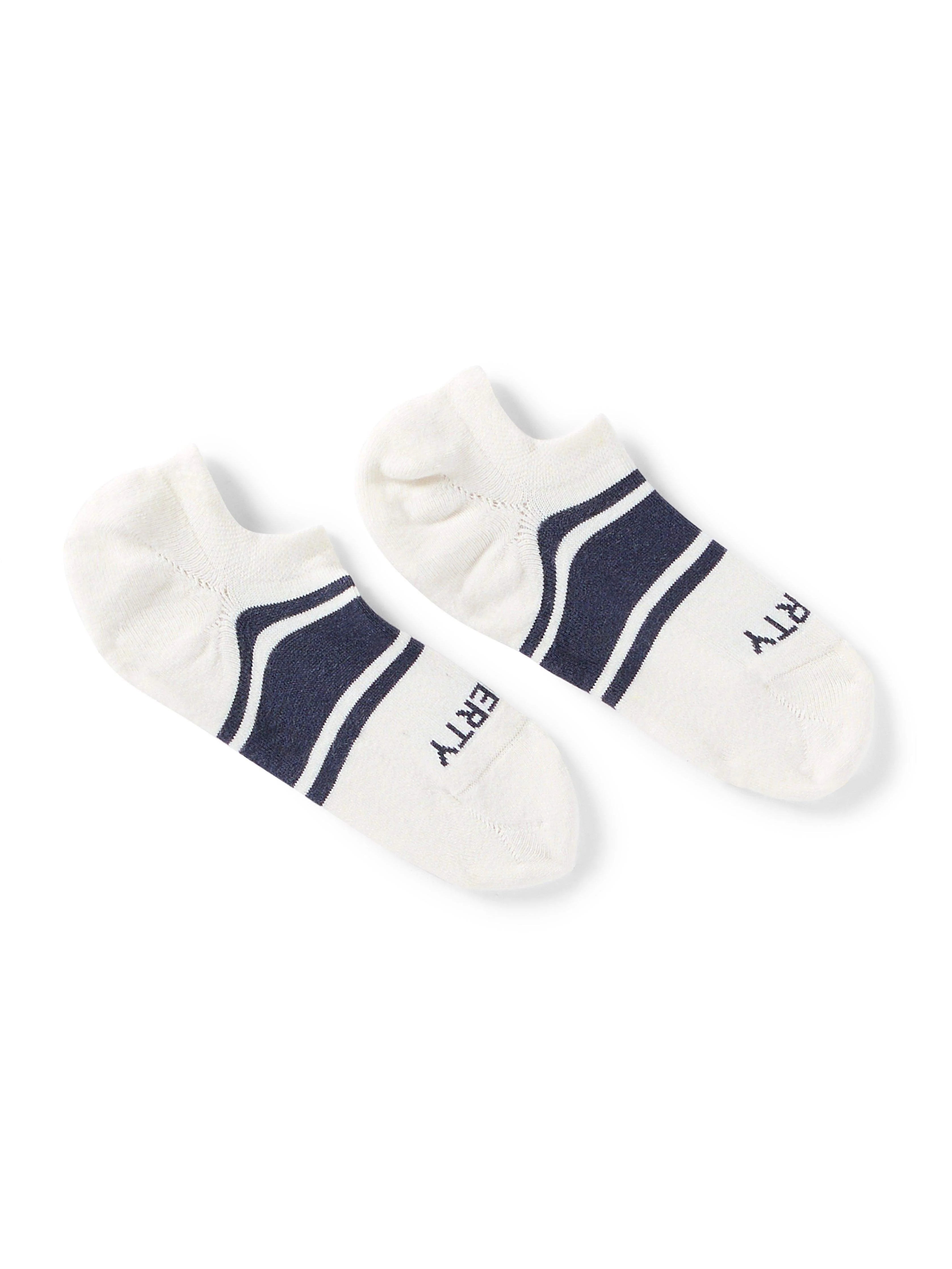 Surf Stripe No Show Sock - White